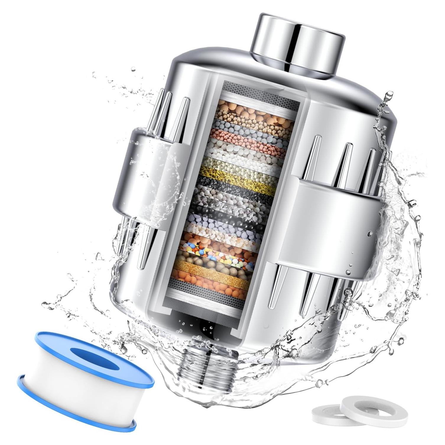 Filtro de Agua de Ducha Voikoyu 24 Etapas Cromo - Suavizador