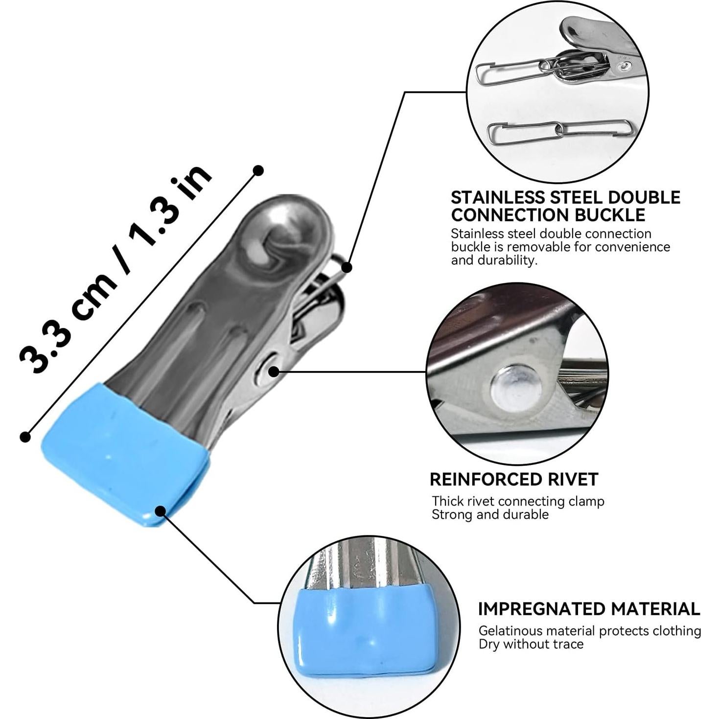Estante para Secar Ropa Funamily de Acero Inoxidable 24 Clips