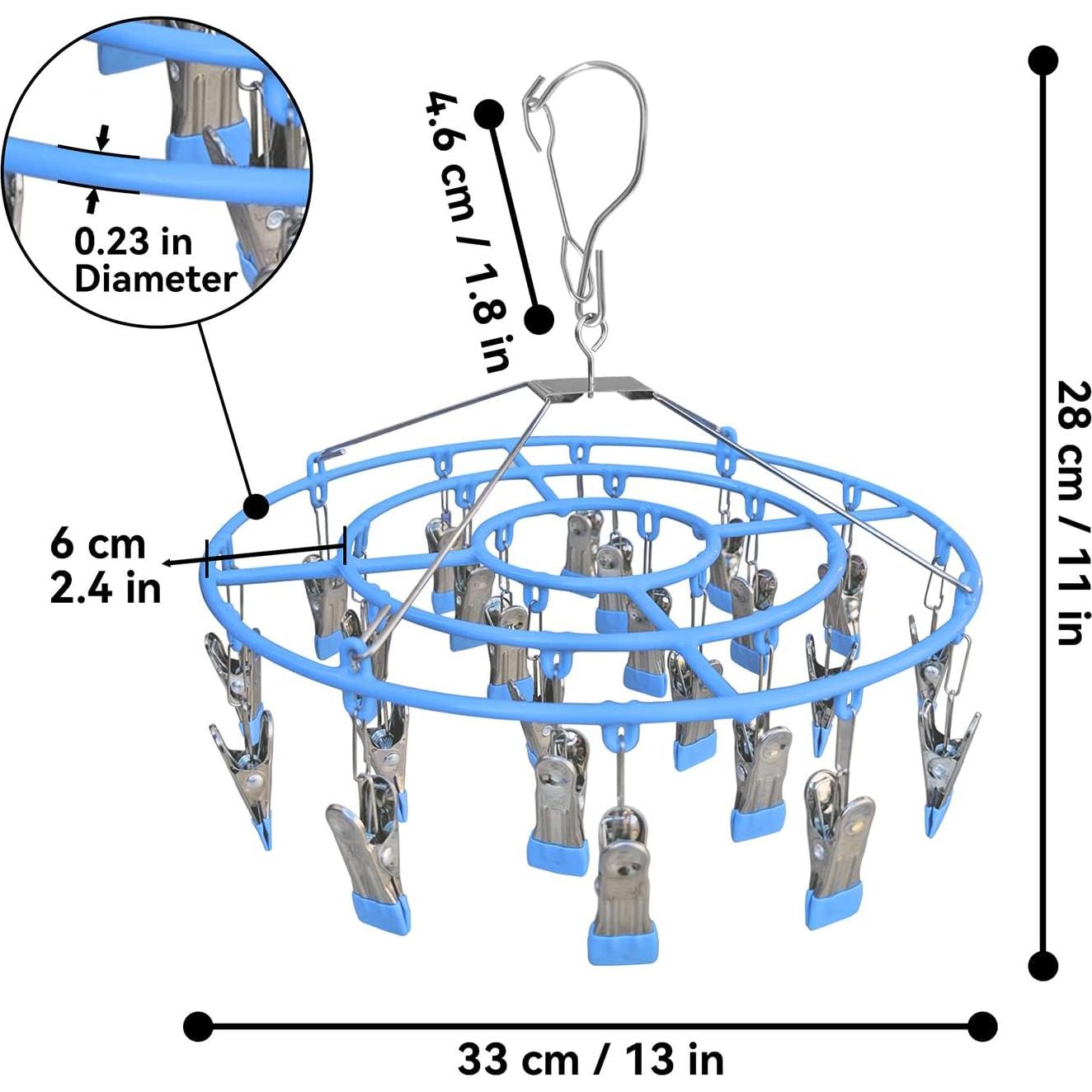 Estante para Secar Ropa Funamily de Acero Inoxidable 24 Clips