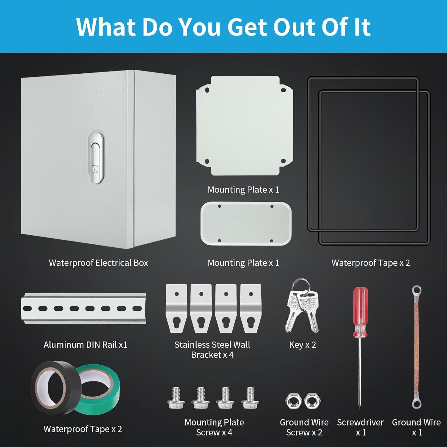 Caja Eléctrica de Acero QLYYOPSK 30.48x25.4 cm IP66