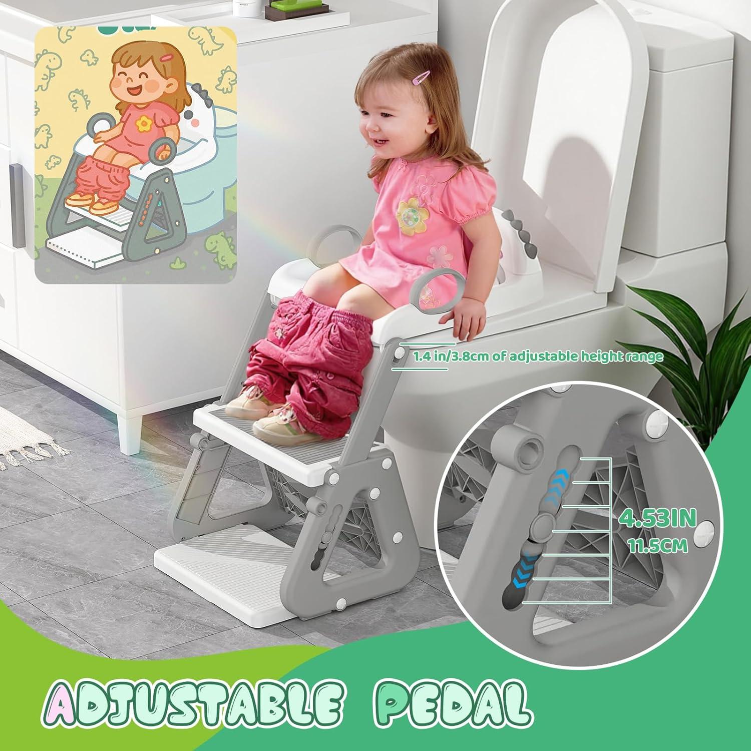 Asiento de Entrenamiento para Baño 2 en 1 Gliizee Gris