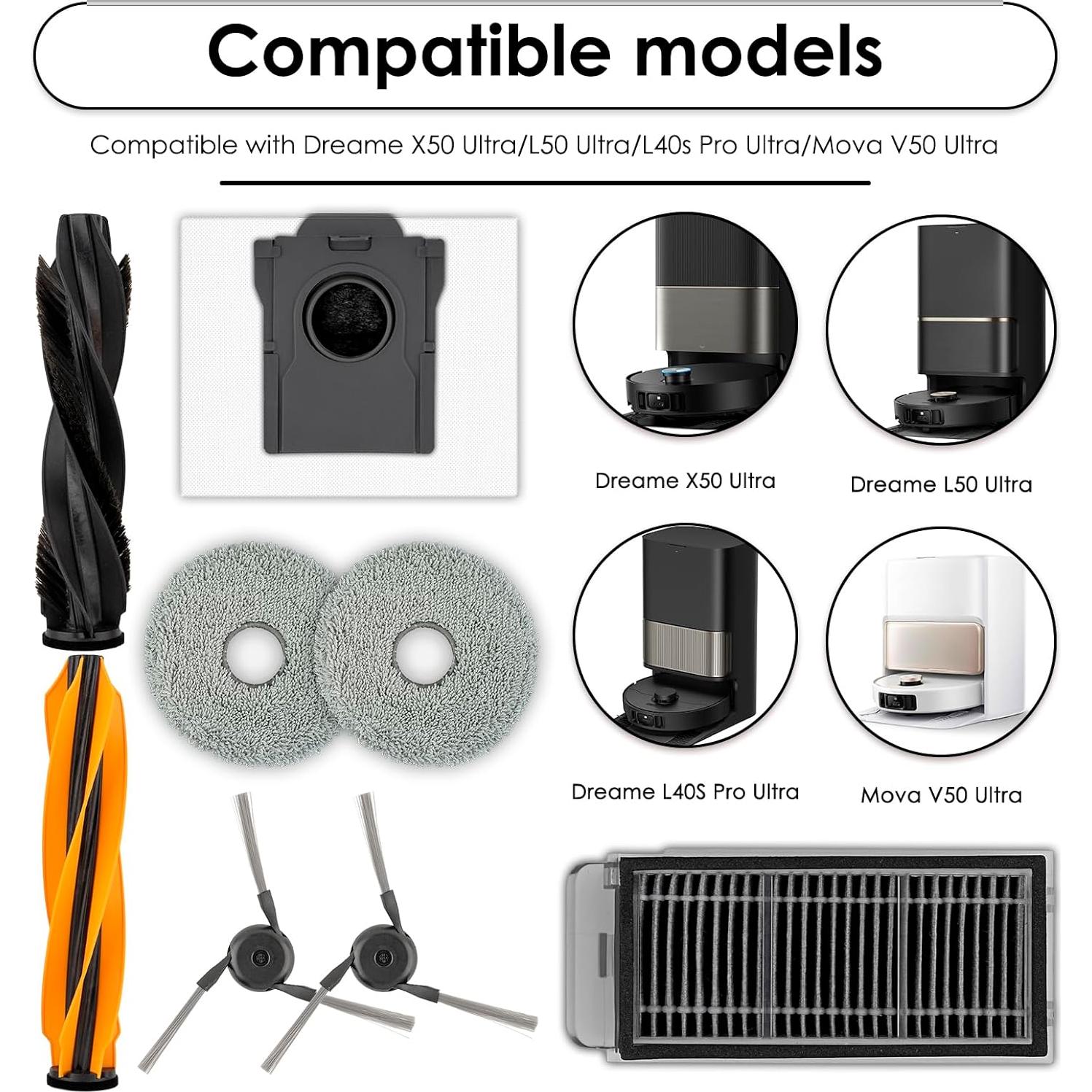 Kit de Accesorios LemonRunRun para Aspiradora Dreame X50 Ultra