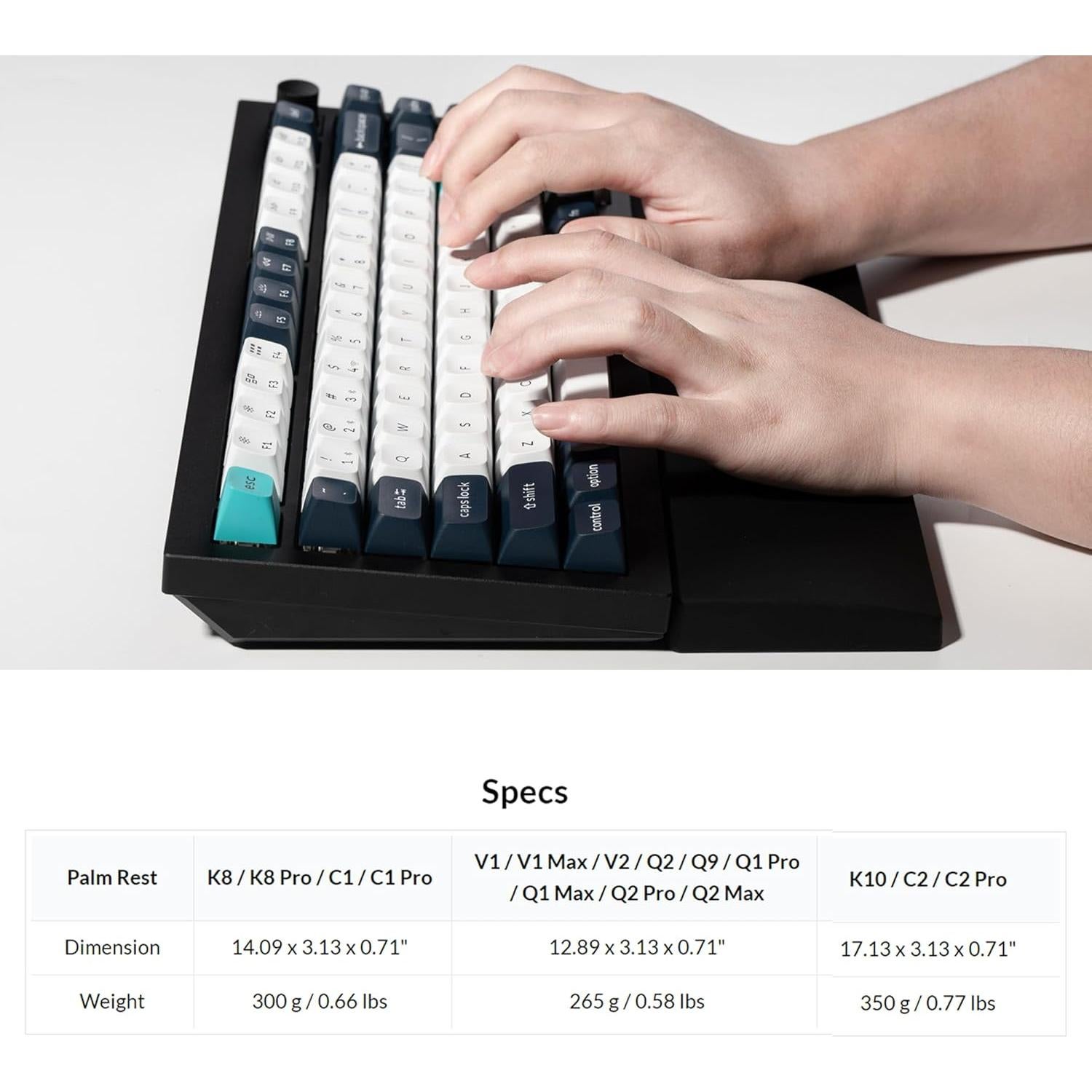 Reposamuñecas Ergonómico Keychron PR45 Silicona 35.8 cm