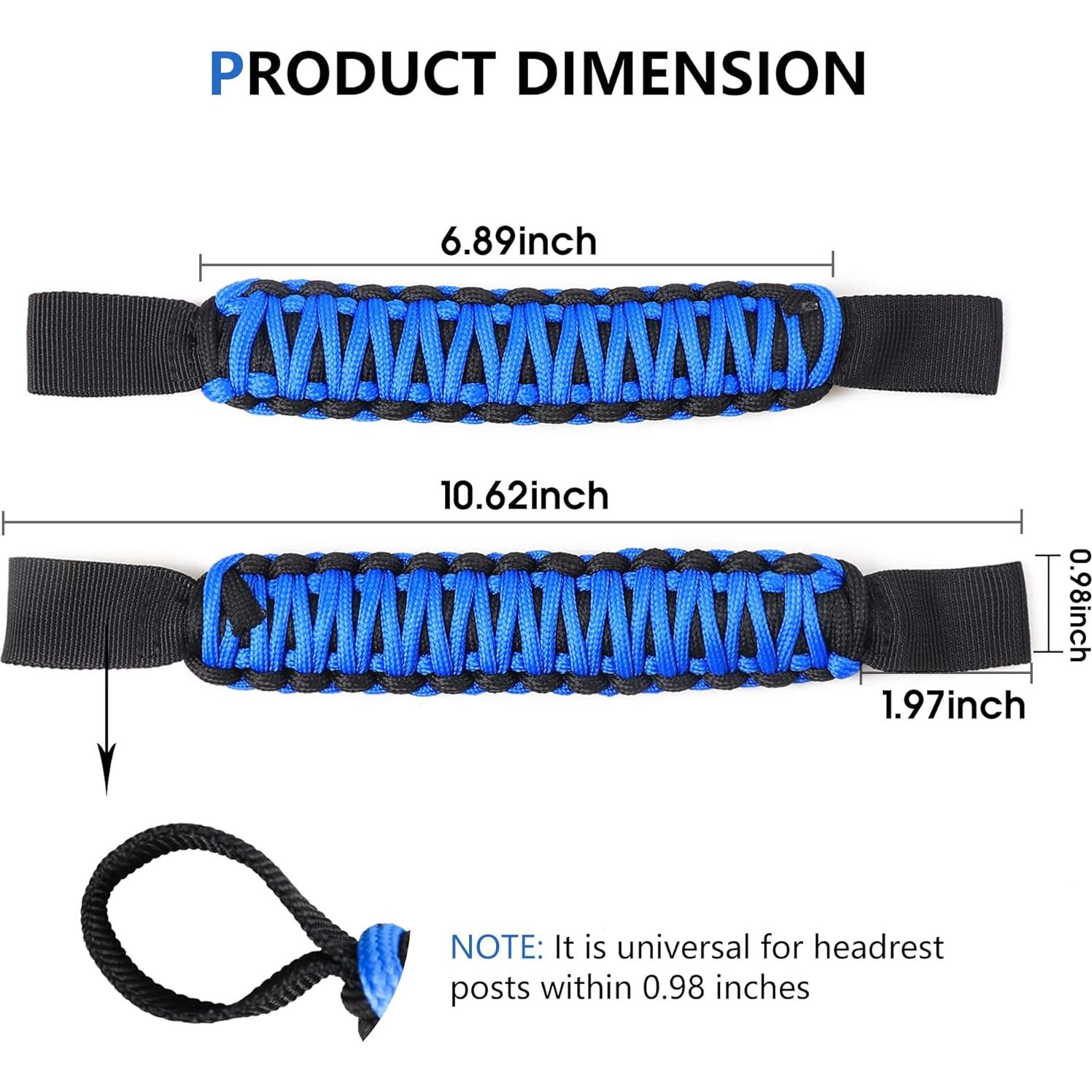 Asas de Agarre RERPRO para Reposacabezas de Paracord - 2 Piezas Azul
