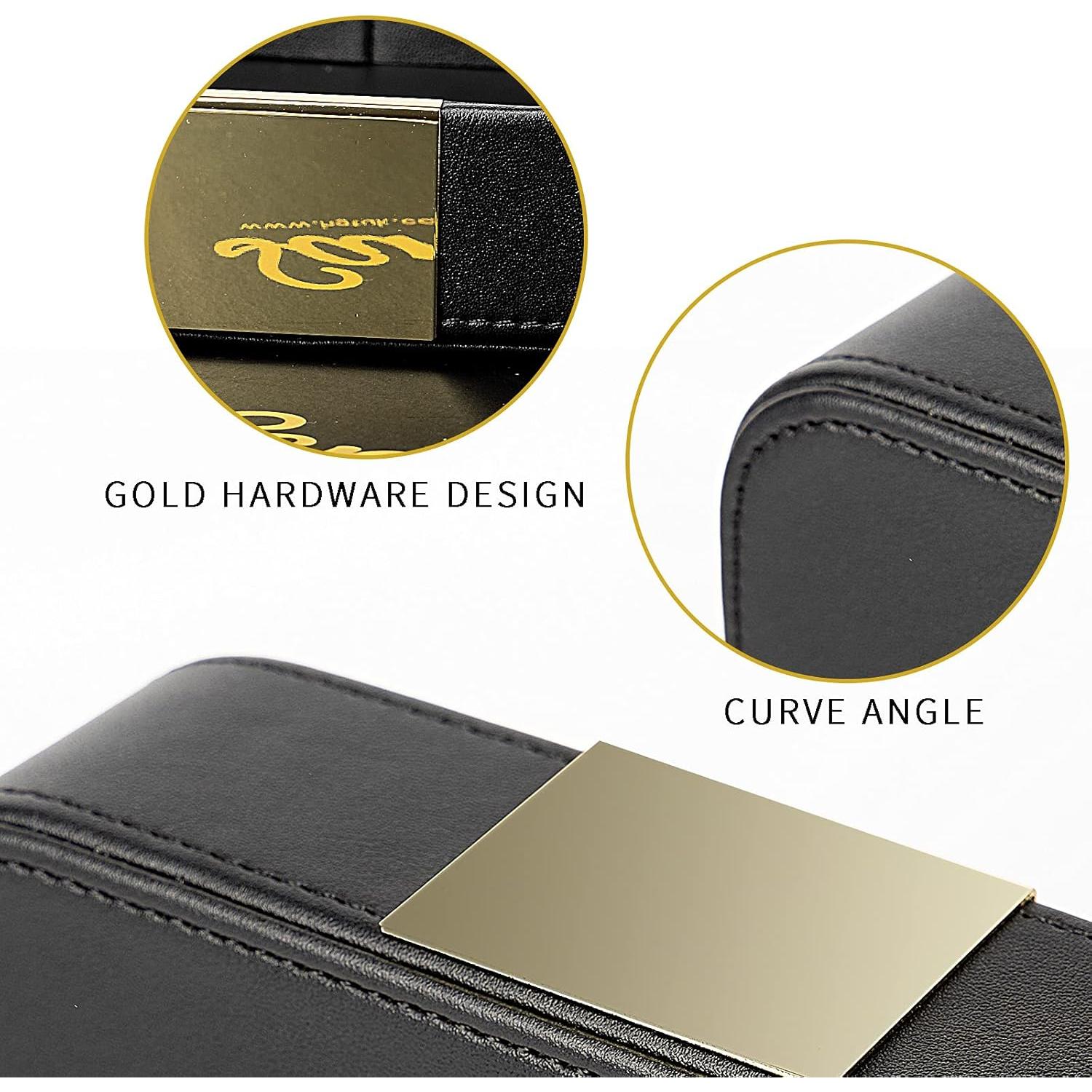 Bandeja Decorativa de Cuero SANZIE 19.2x19.2 cm Negra