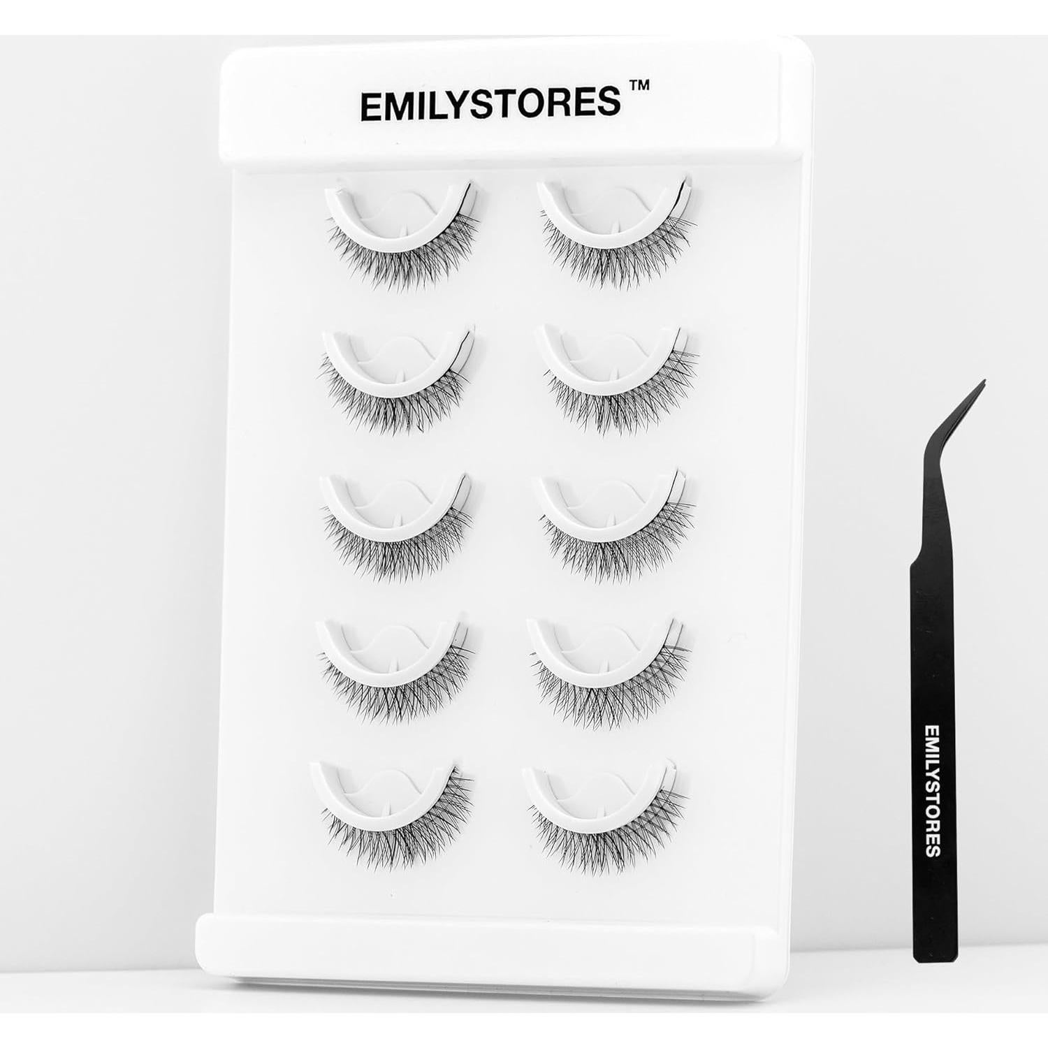 Pestañas Postizas Pre-Adhesivas EMILYSTORES DLP03 - 5 Pares