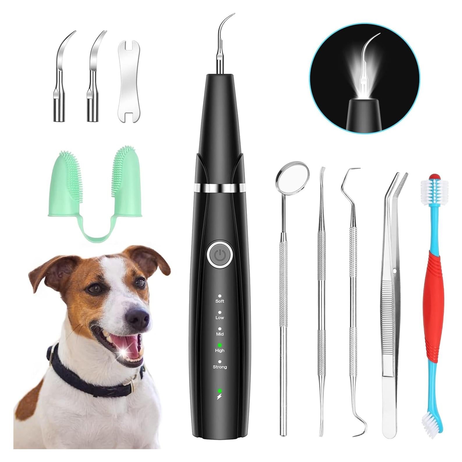 Kit de Limpieza Dental Ultrasónico para Perros PWEZON 10 en 1