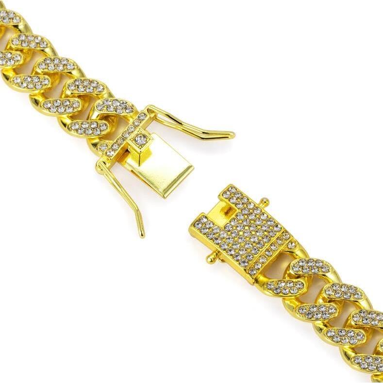 Collar de Cadena para Perros Bbmmayy Oro con Cristales 20.32 cm