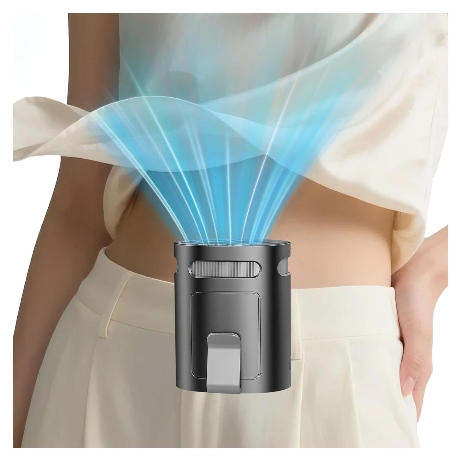 Ventilador de Cintura Portátil QMKKX Recargable 4 Velocidades