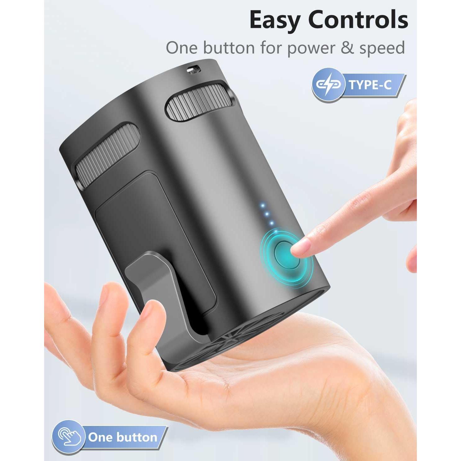 Ventilador de Cintura Portátil QMKKX Recargable 4 Velocidades