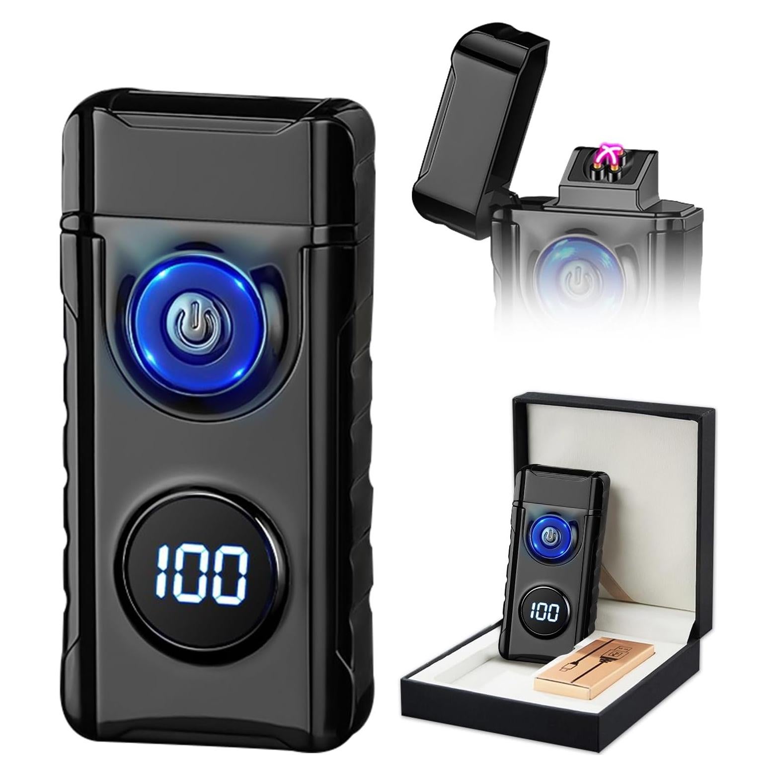 Encendedor Eléctrico Recargable SKRFIRE Negro - Plasma a Prueba de Viento