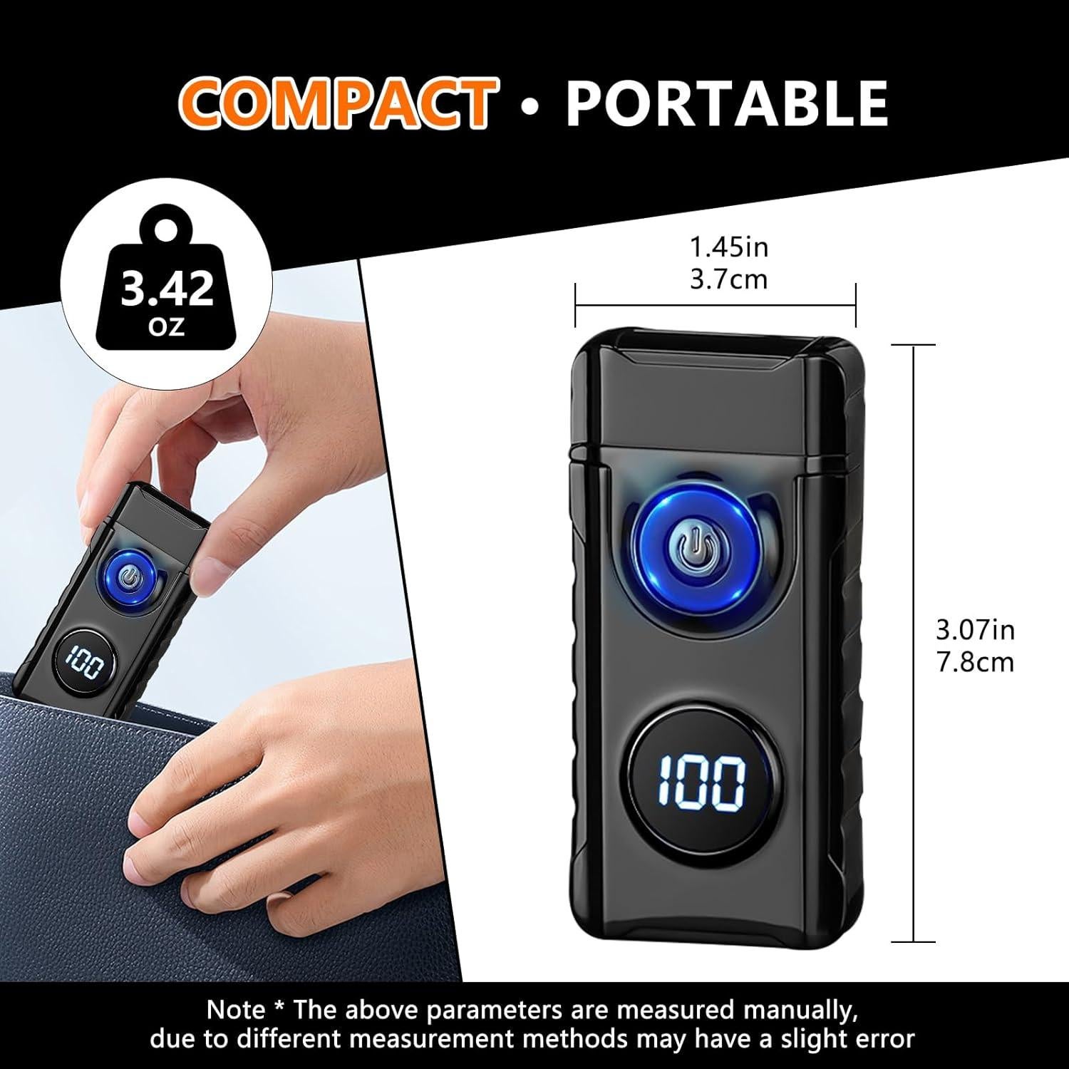 Encendedor Eléctrico Recargable SKRFIRE Negro - Plasma a Prueba de Viento