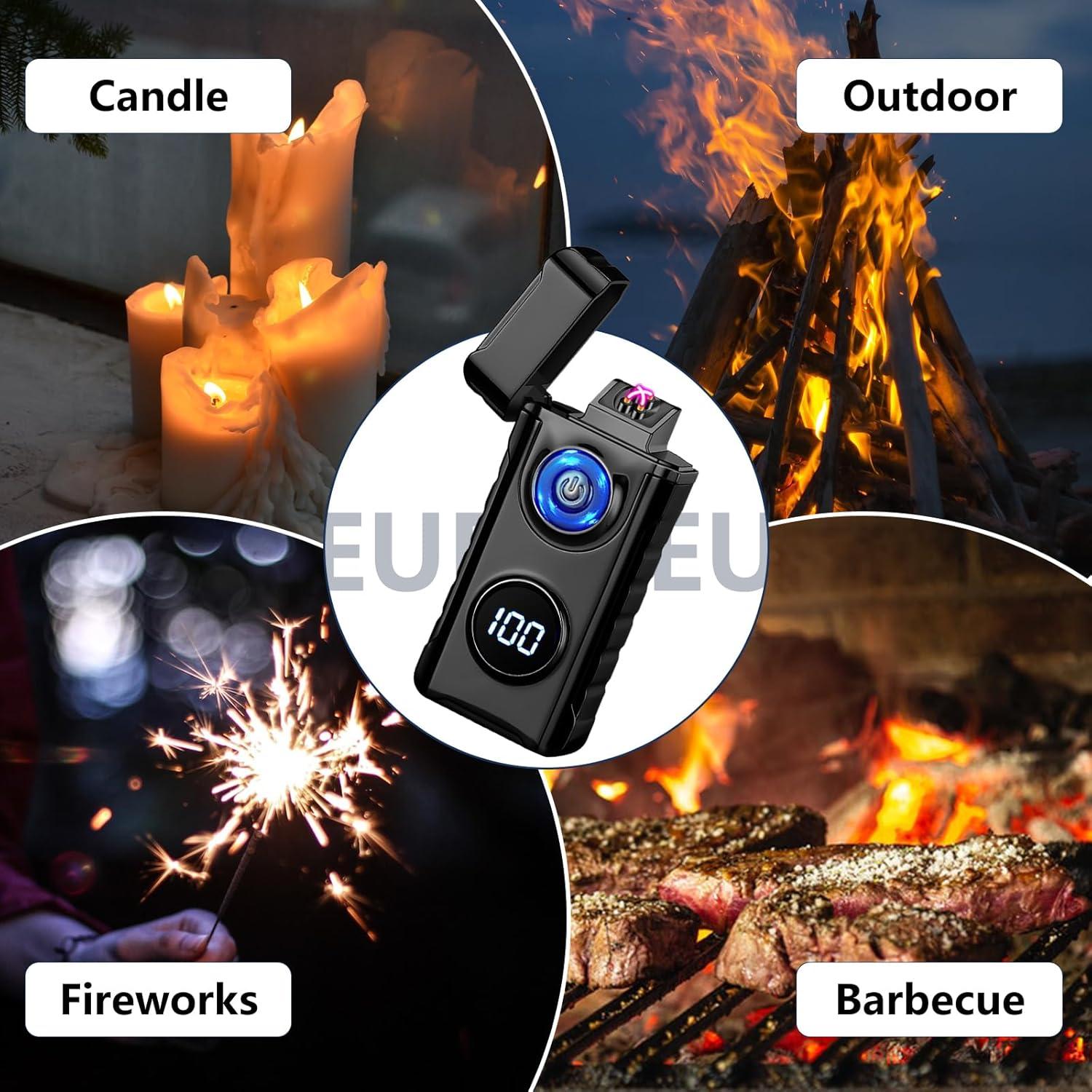 Encendedor Eléctrico Recargable SKRFIRE Negro - Plasma a Prueba de Viento