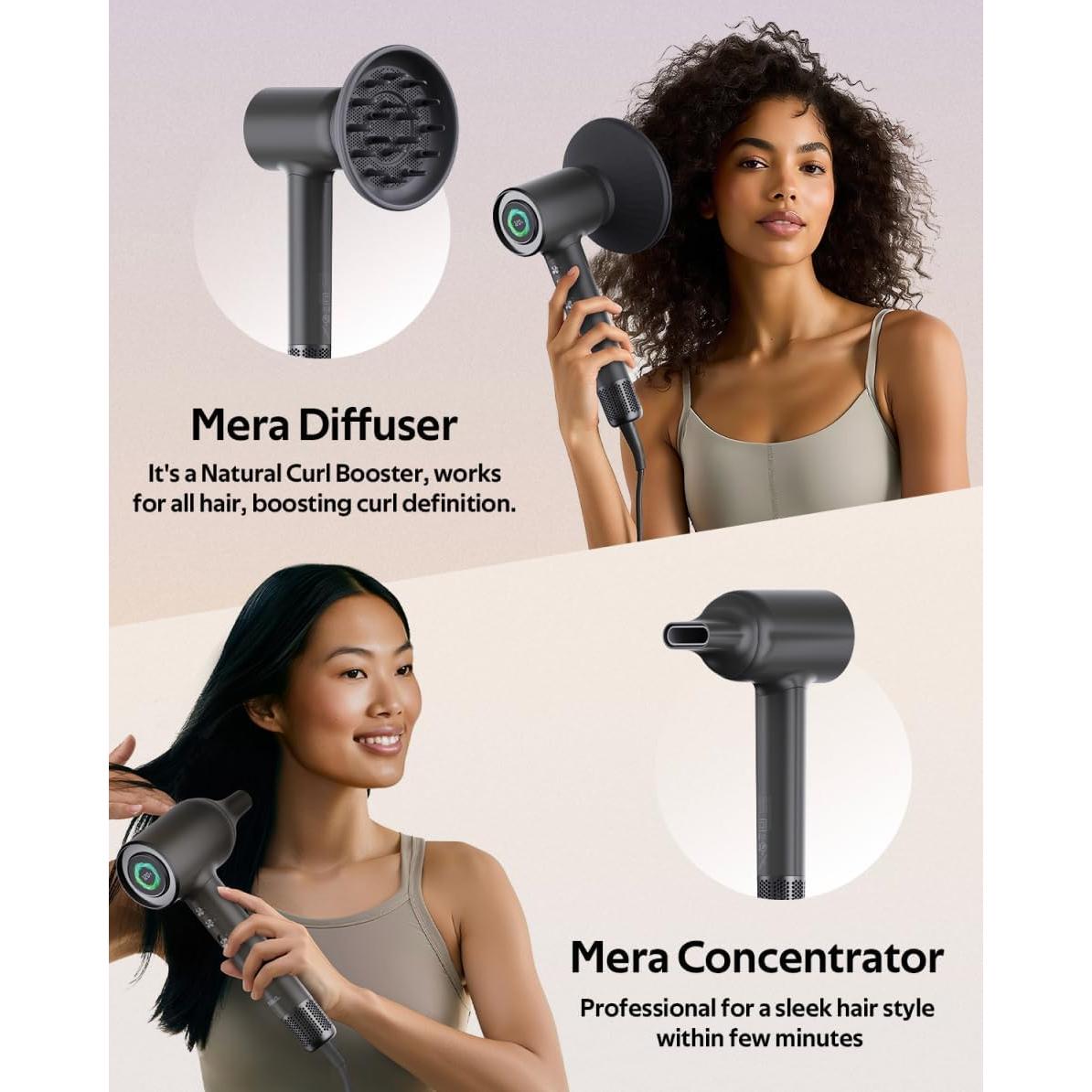 Secador de Pelo Bi-Iónico Mera PRO 1.94kg con Difusor y Aromaterapia