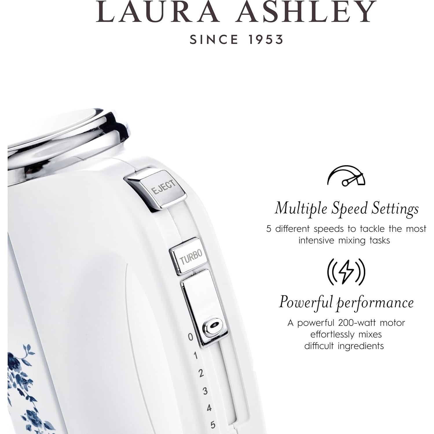 Batidora de Mano Eléctrica Laura Ashley 250W 5 Velocidades Rosa China