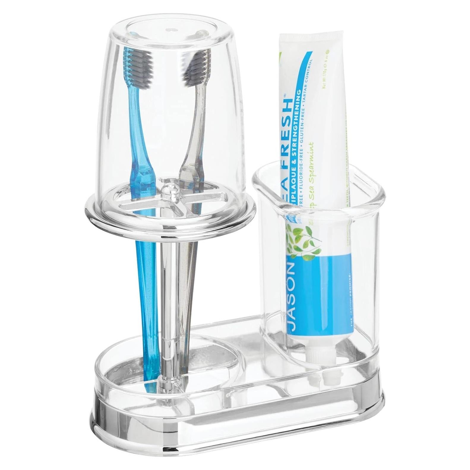 Soporte de Cepillos y Pasta de Dientes mDesign Transparente