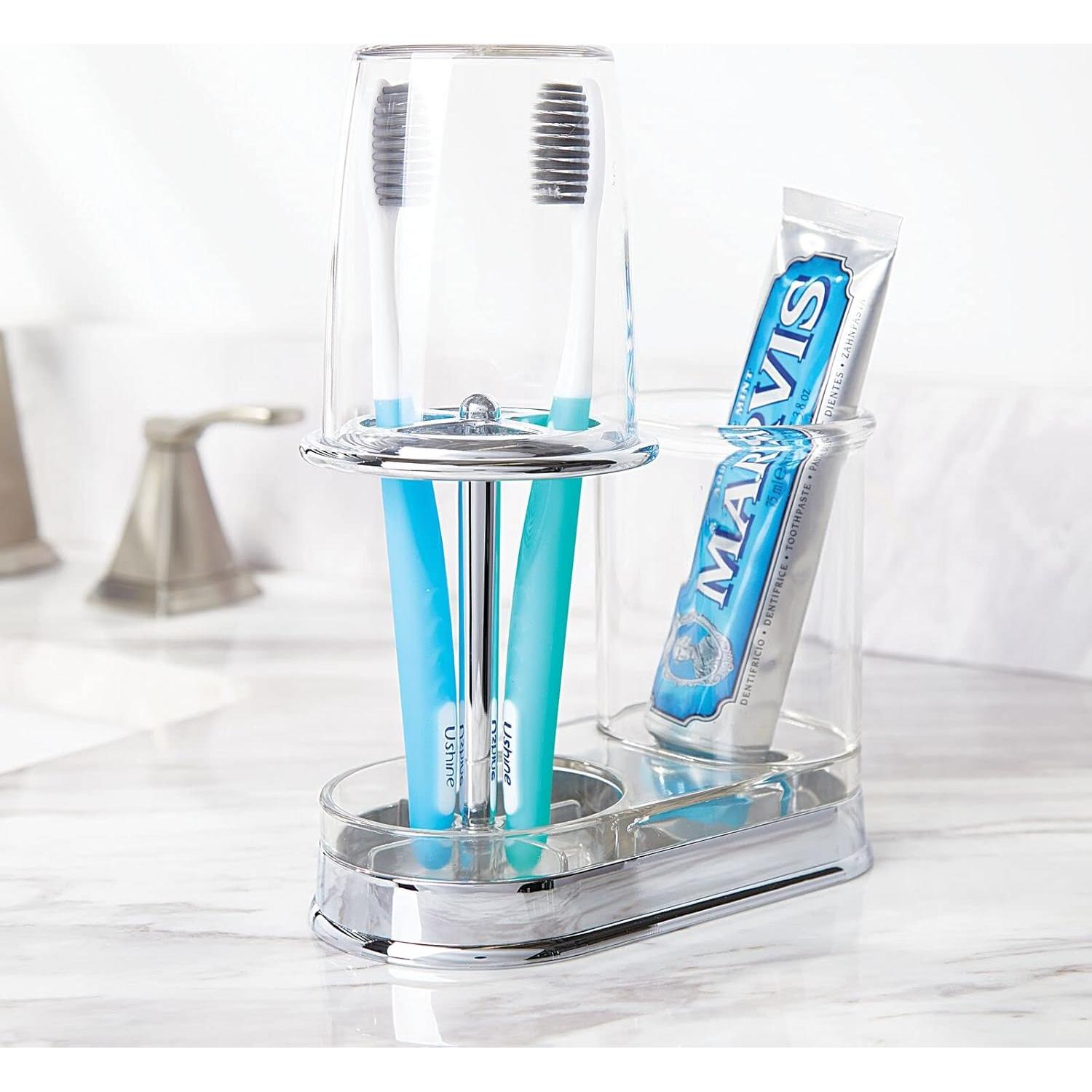 Soporte de Cepillos y Pasta de Dientes mDesign Transparente
