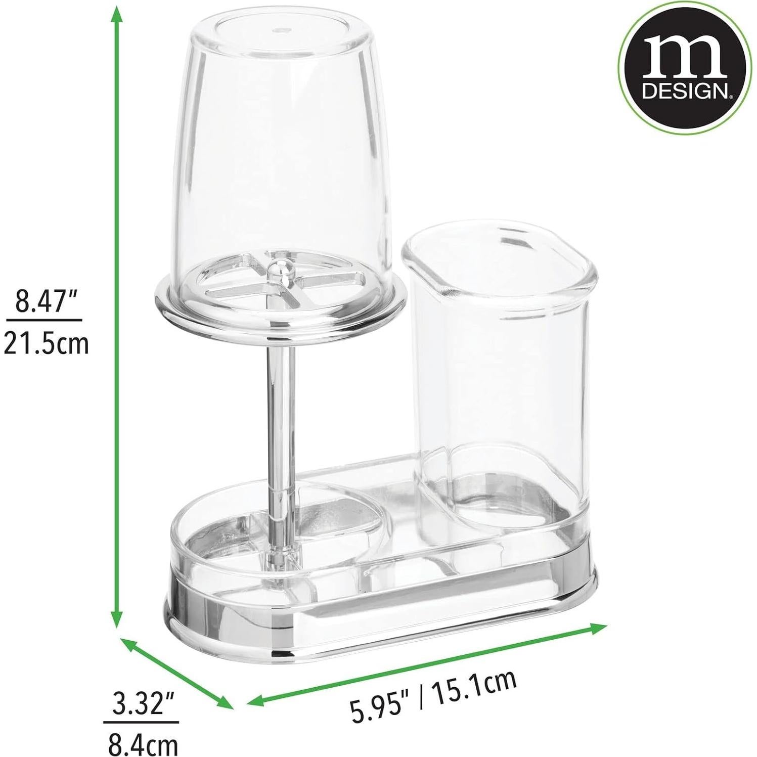 Soporte de Cepillos y Pasta de Dientes mDesign Transparente