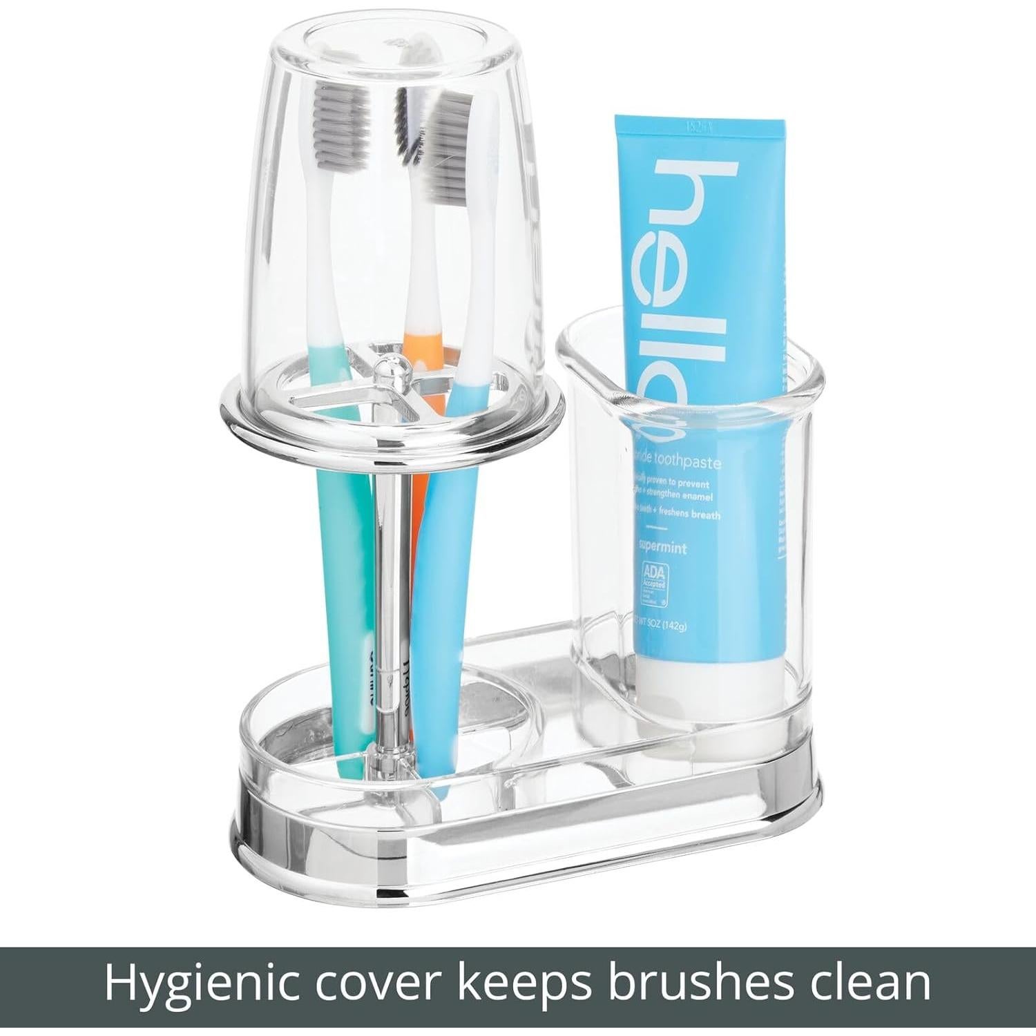 Soporte de Cepillos y Pasta de Dientes mDesign Transparente