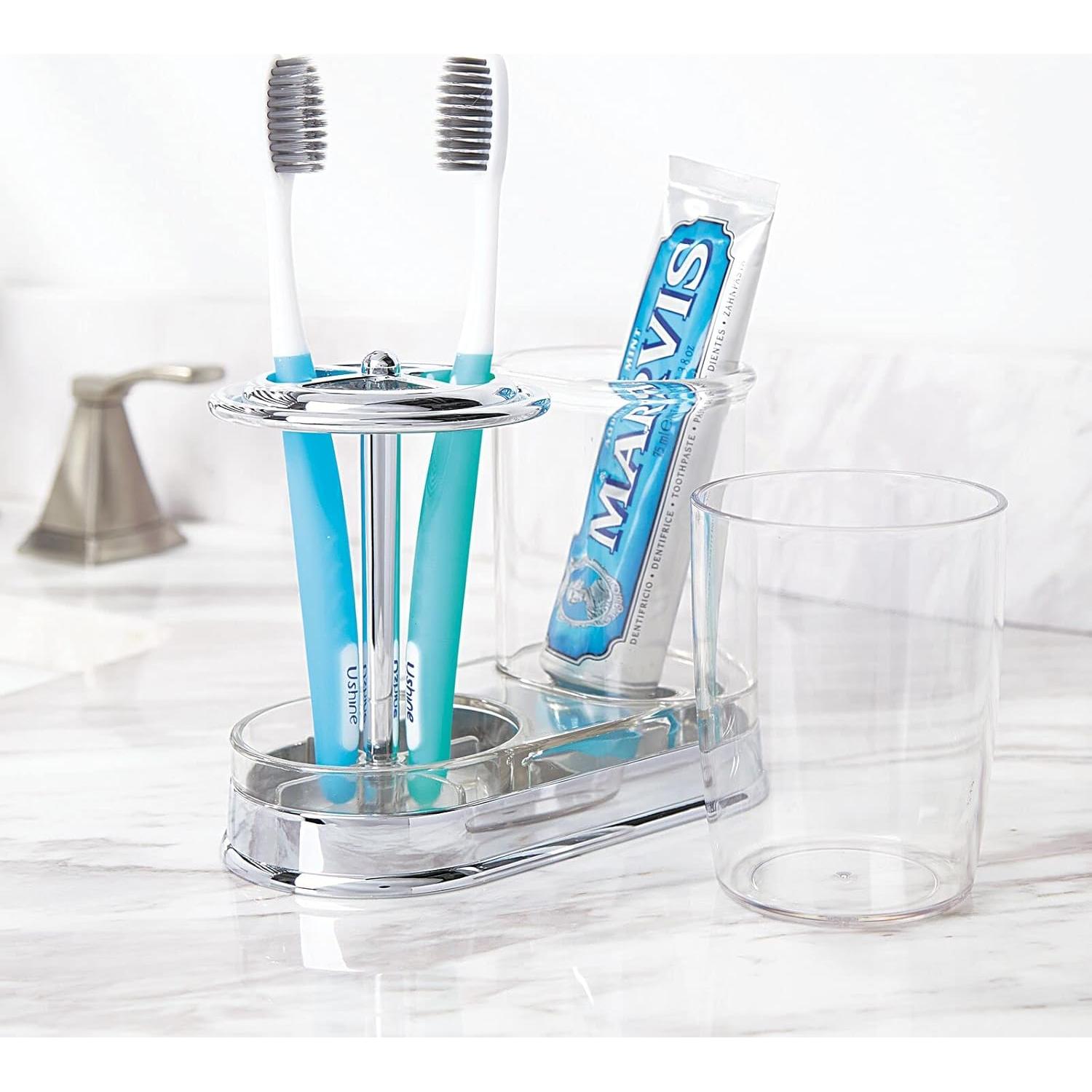 Soporte de Cepillos y Pasta de Dientes mDesign Transparente