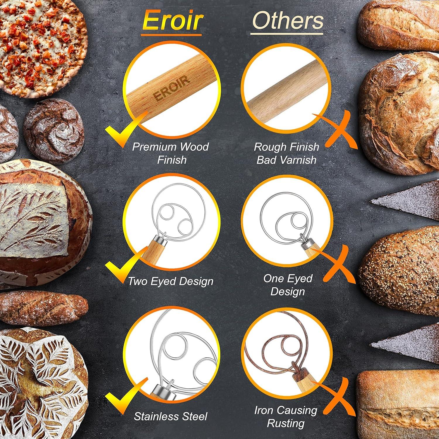 Batidor de Masa Danés EROIR 33 cm + Cuchilla 10 Cuchillas