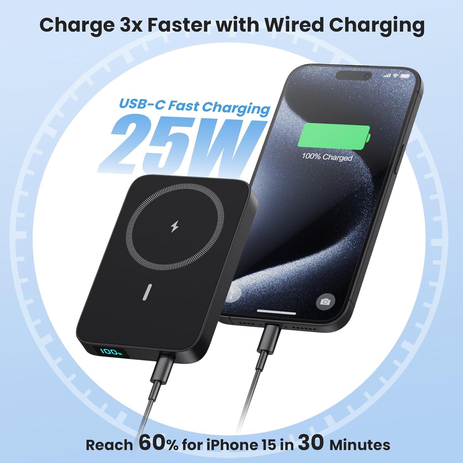 Cargador Portátil Magnético 10800mAh LanLuk USB-C 25W