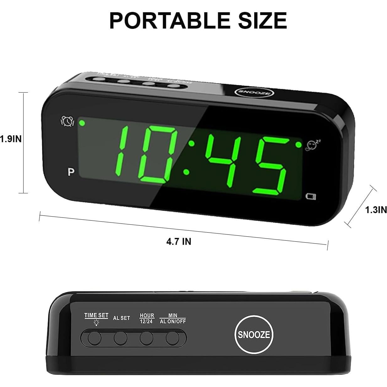 Reloj Despertador Digital SUPLEDCK con Pantalla Verde y Temperatura