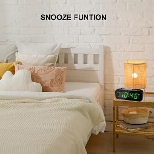 Reloj Despertador Digital SUPLEDCK con Pantalla Verde y Temperatura