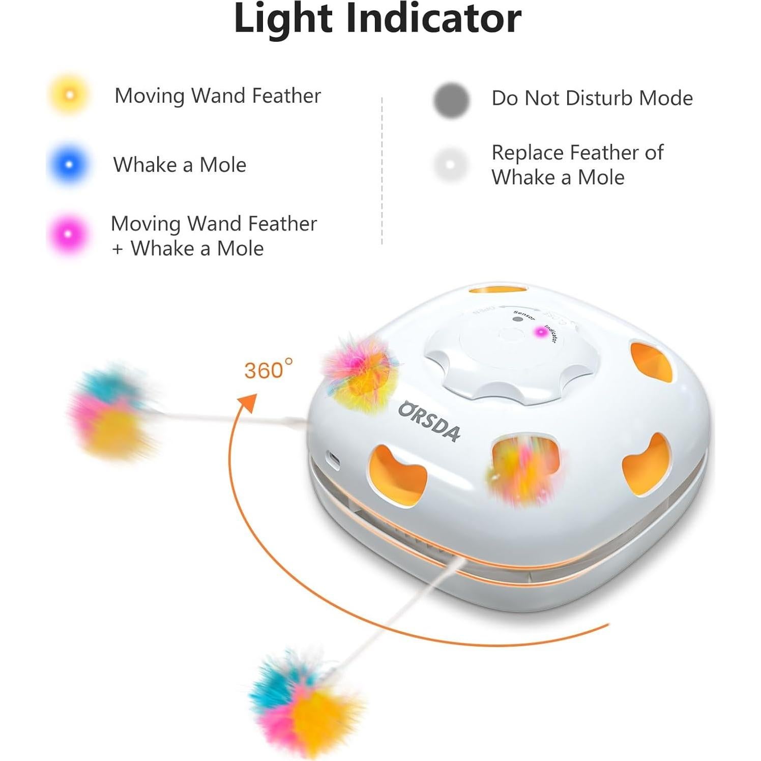 Juguete Interactivo para Gatos ORSDA T65W 4 en 1 Recargable