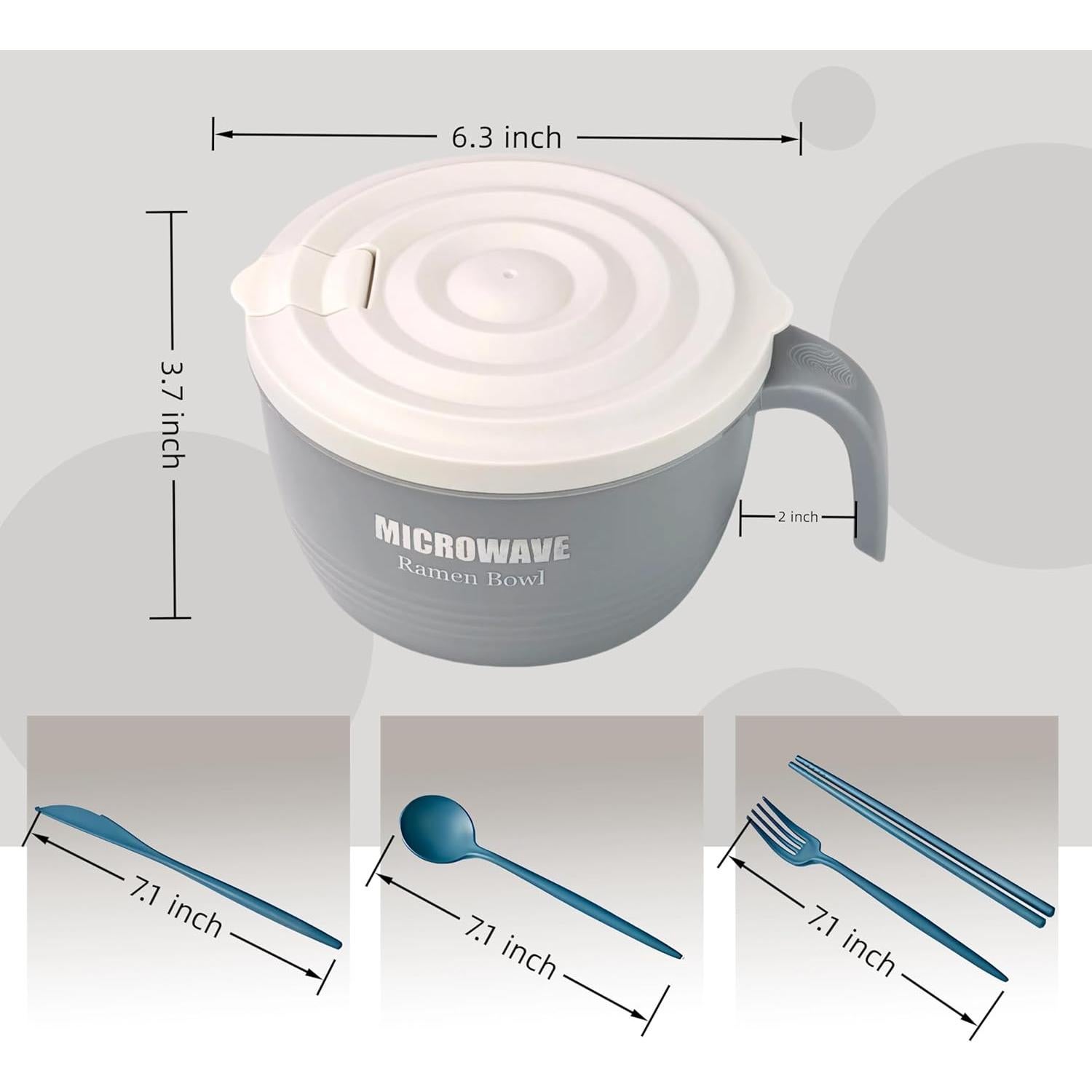 Tazón Cocinador de Ramen Layron 1.3L Libre de BPA Microondas