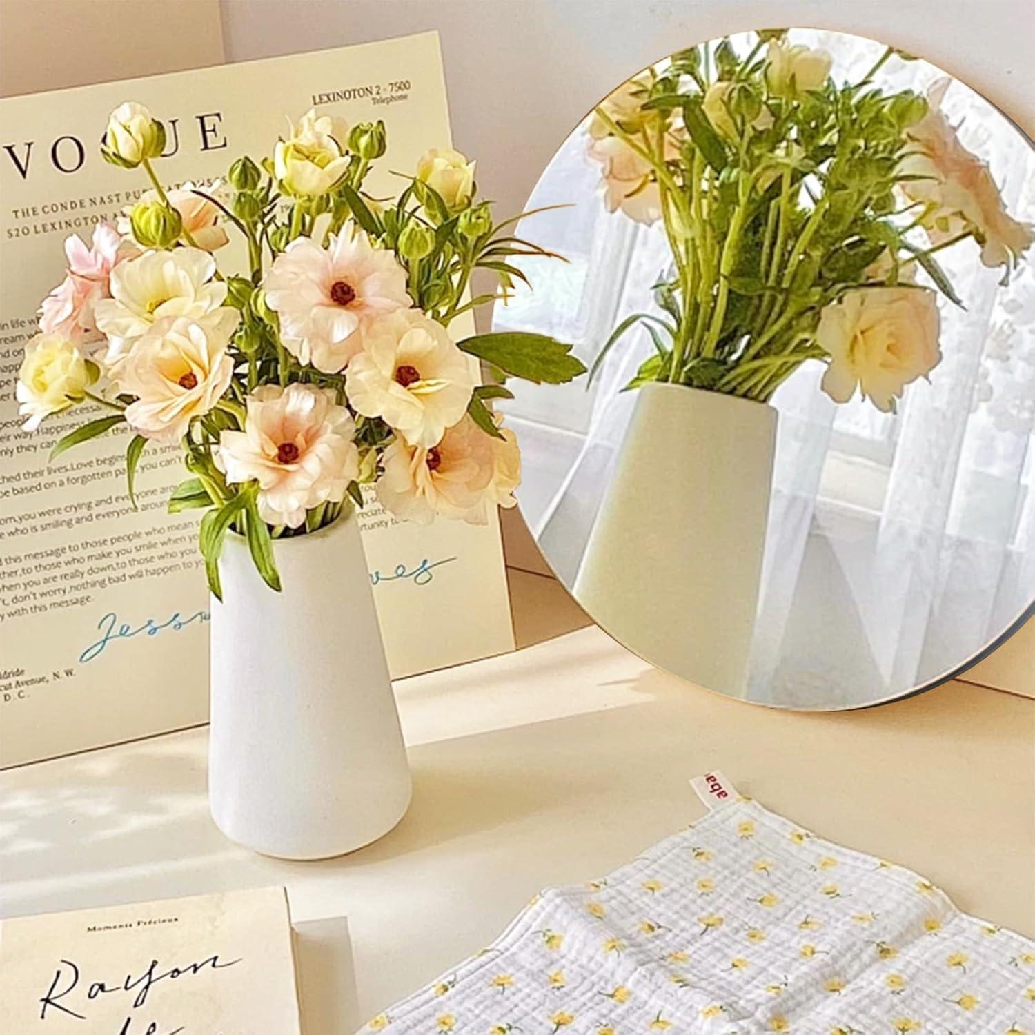 12 Placas de Espejo Redondas LUDEOU 15 cm para Centros de Mesa