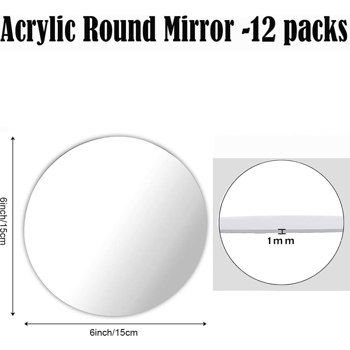 12 Placas de Espejo Redondas LUDEOU 15 cm para Centros de Mesa