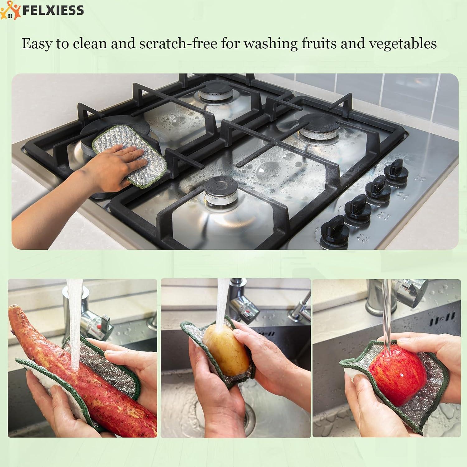 Paño de Limpieza Reutilizable FELXIESS 10 Piezas Verde