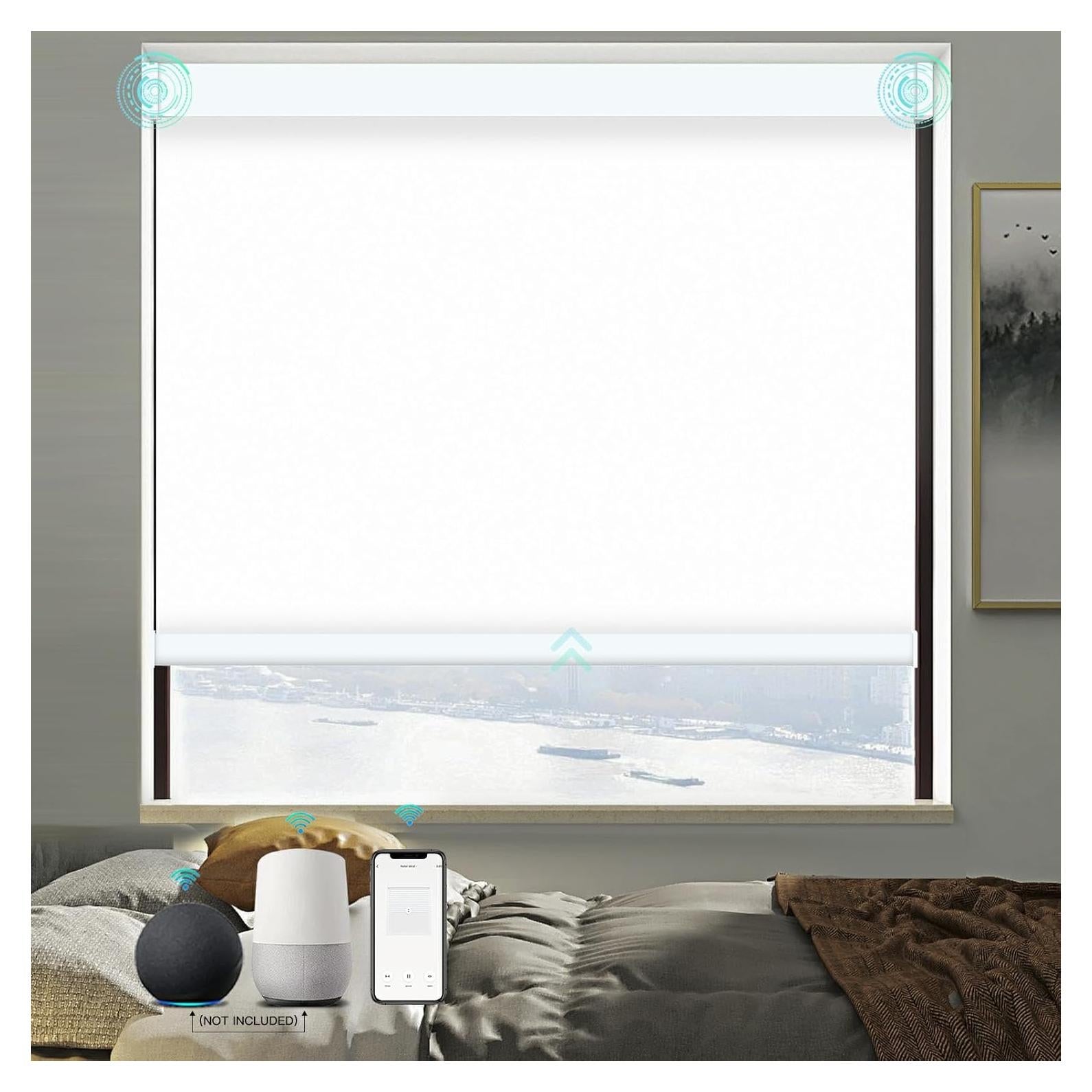 Persianas Motorizadas MING CHEN 20x72 cm Opacas Control Remoto