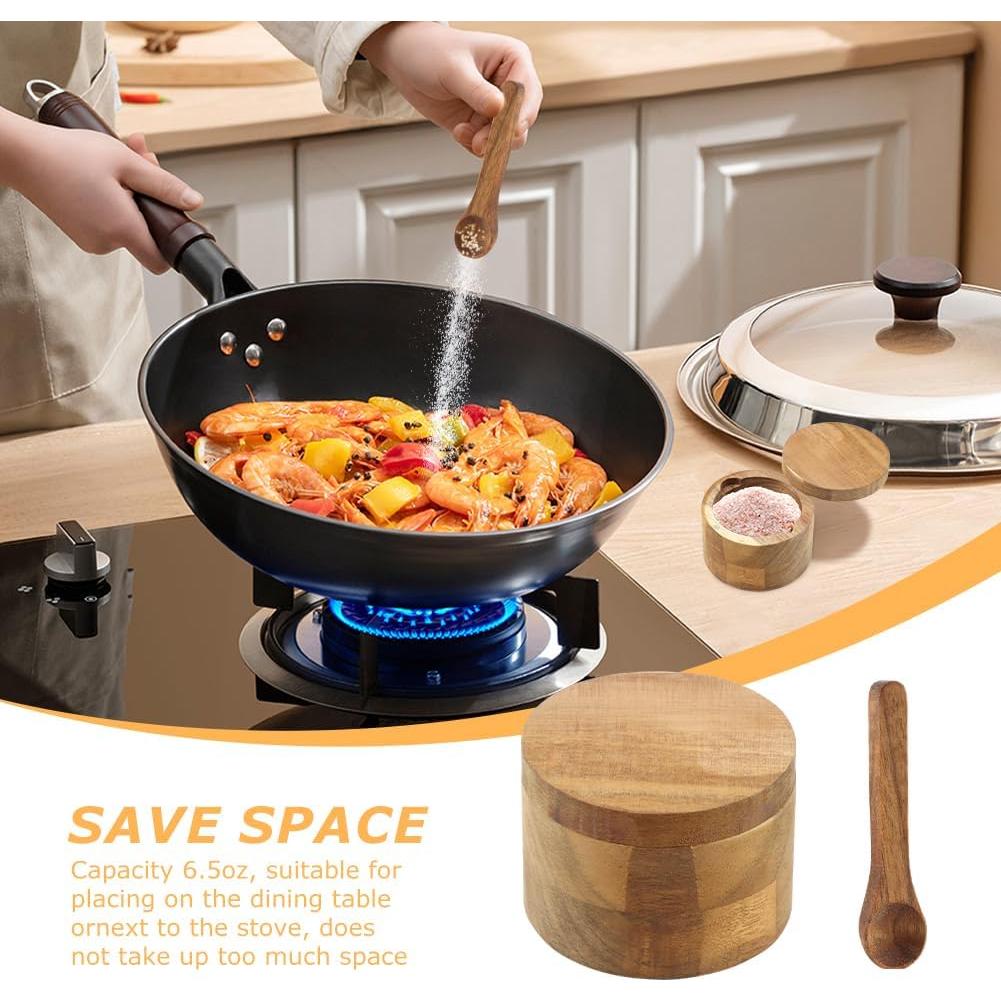 Tazón de Sal y Pimienta Velarionna de Madera de Acacia S