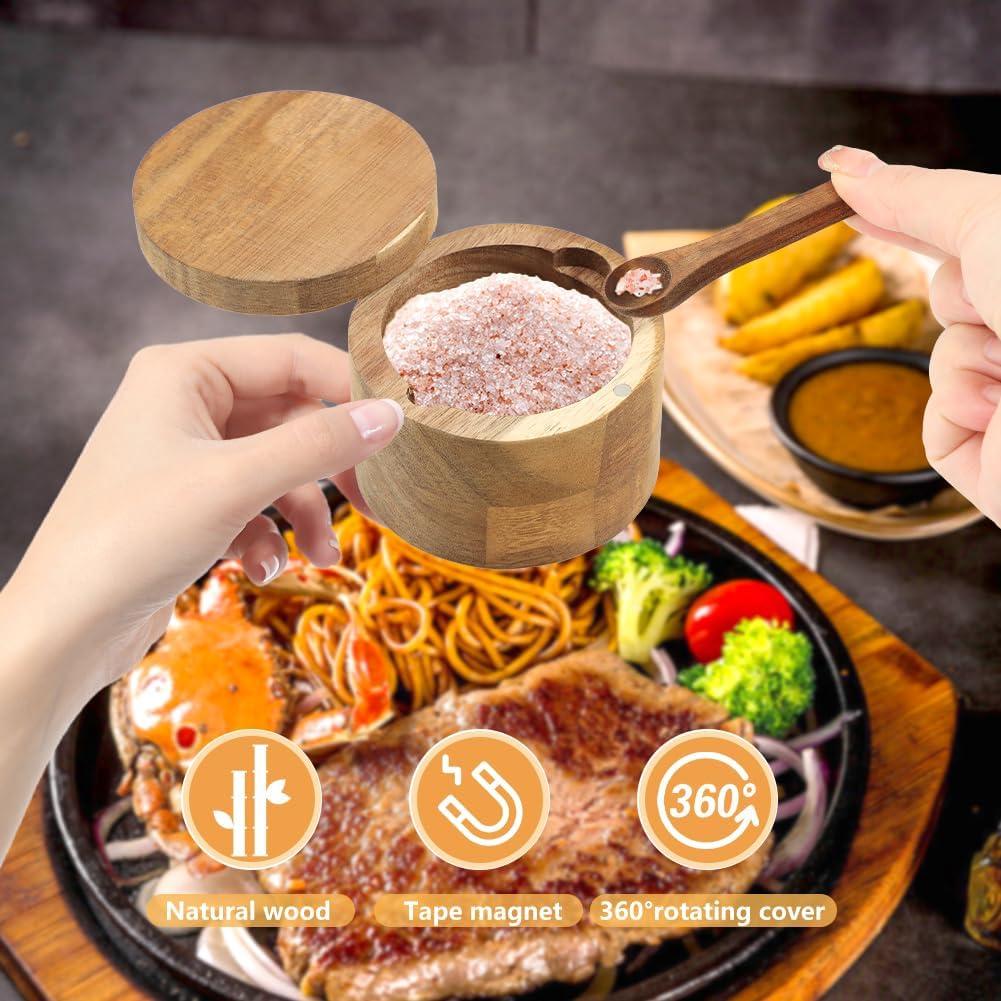 Tazón de Sal y Pimienta Velarionna de Madera de Acacia S