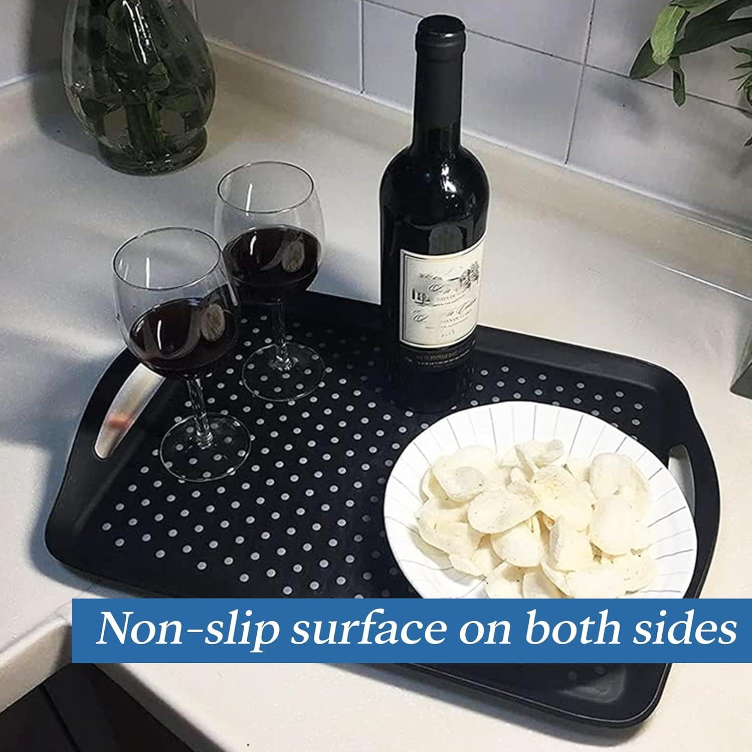 Bandejas de Servicio Antideslizantes Volila - Paquete de 2 - Negro