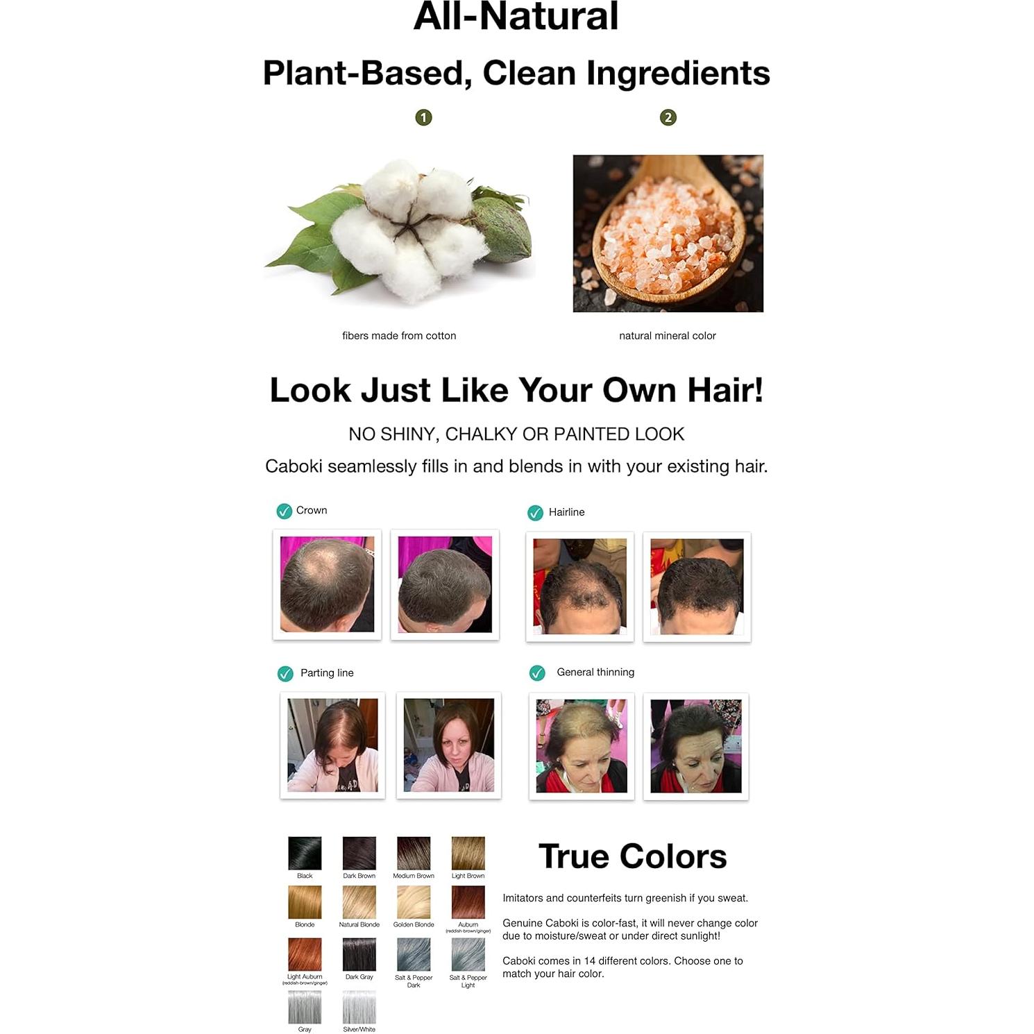 Fibra de Cabello Natural Caboki 3x30g Castaño - Suministro 270 Días