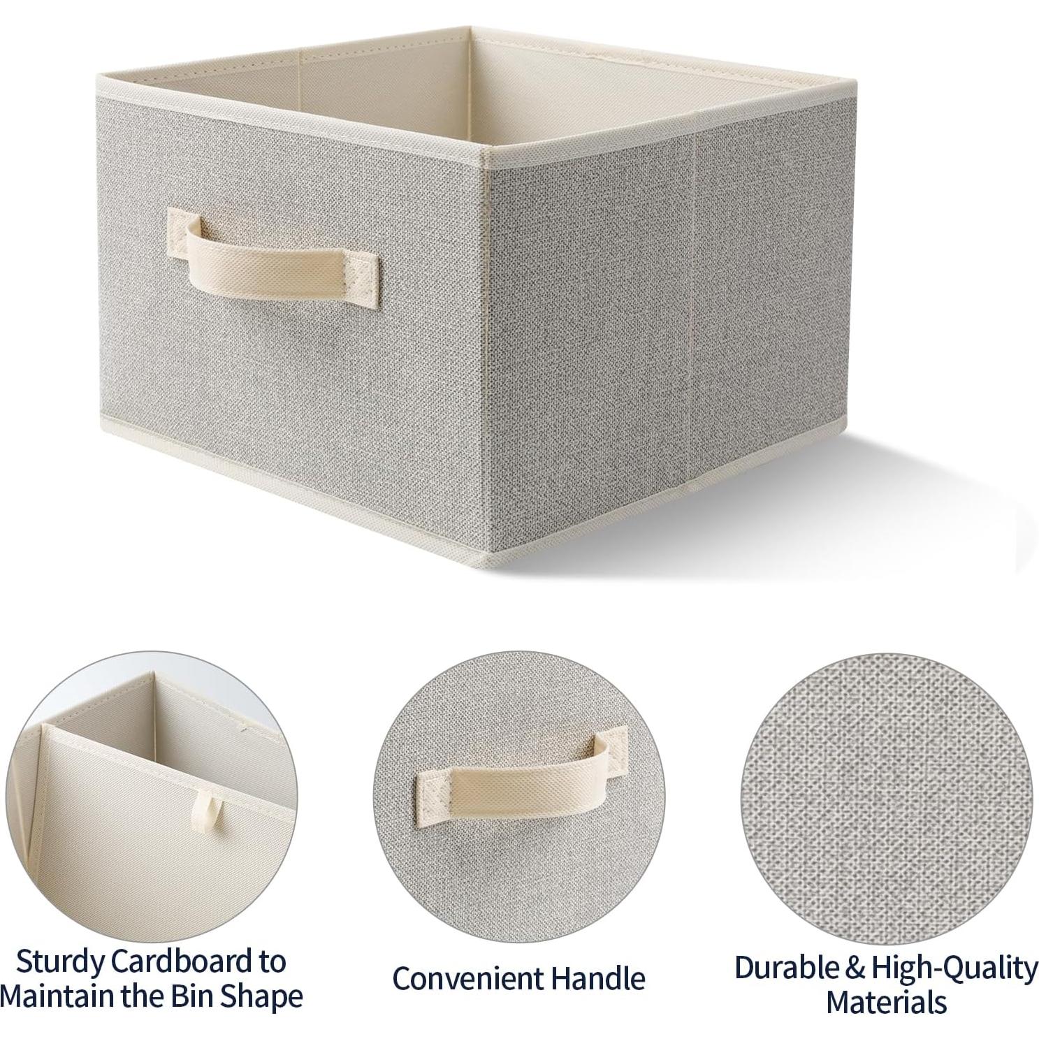 Cestas de Almacenamiento EITMOW 27.94x27.94x19.81cm Beige (2PCS)