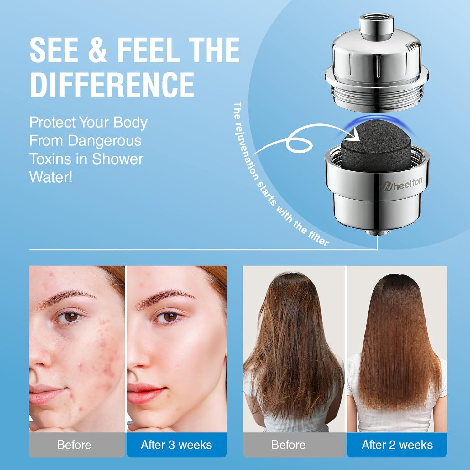 Filtro de Ducha Wheelton BLACKDIAMOND - Carbono Activado 0.32kg