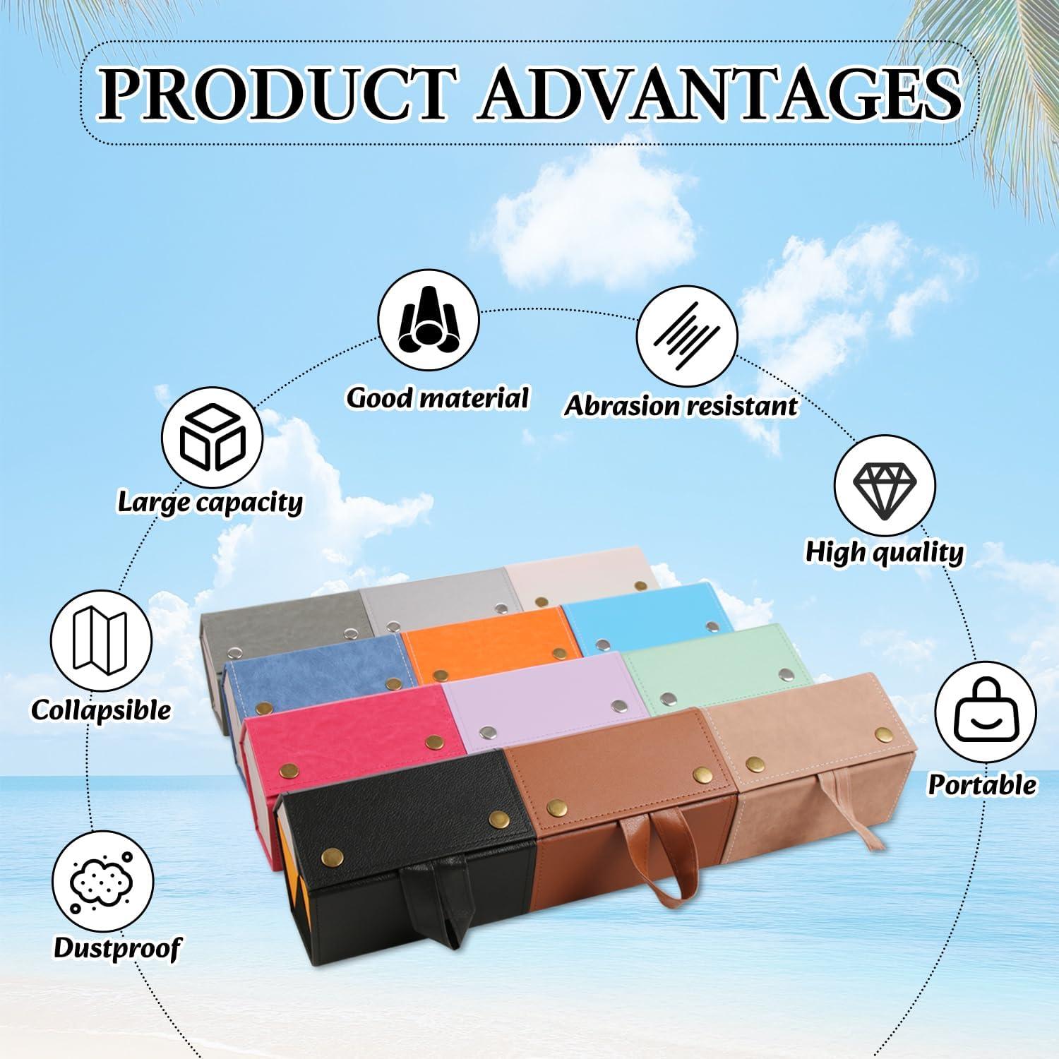 Estuche Organizador de Gafas de Sol Plegable Marrón Ámbar 5 Compartimentos