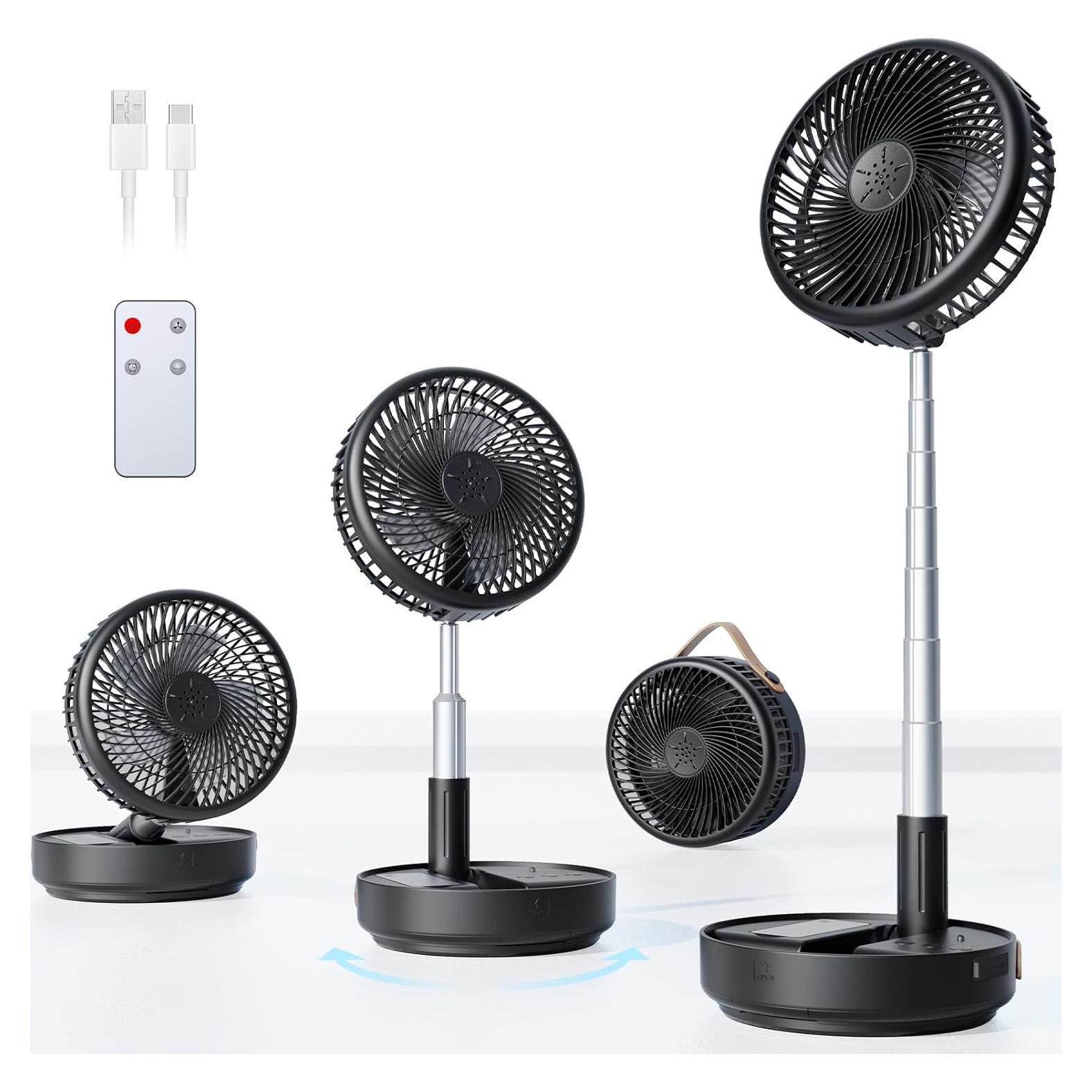 Ventilador de Viaje Oscilante Primelove 8" Recargable USB