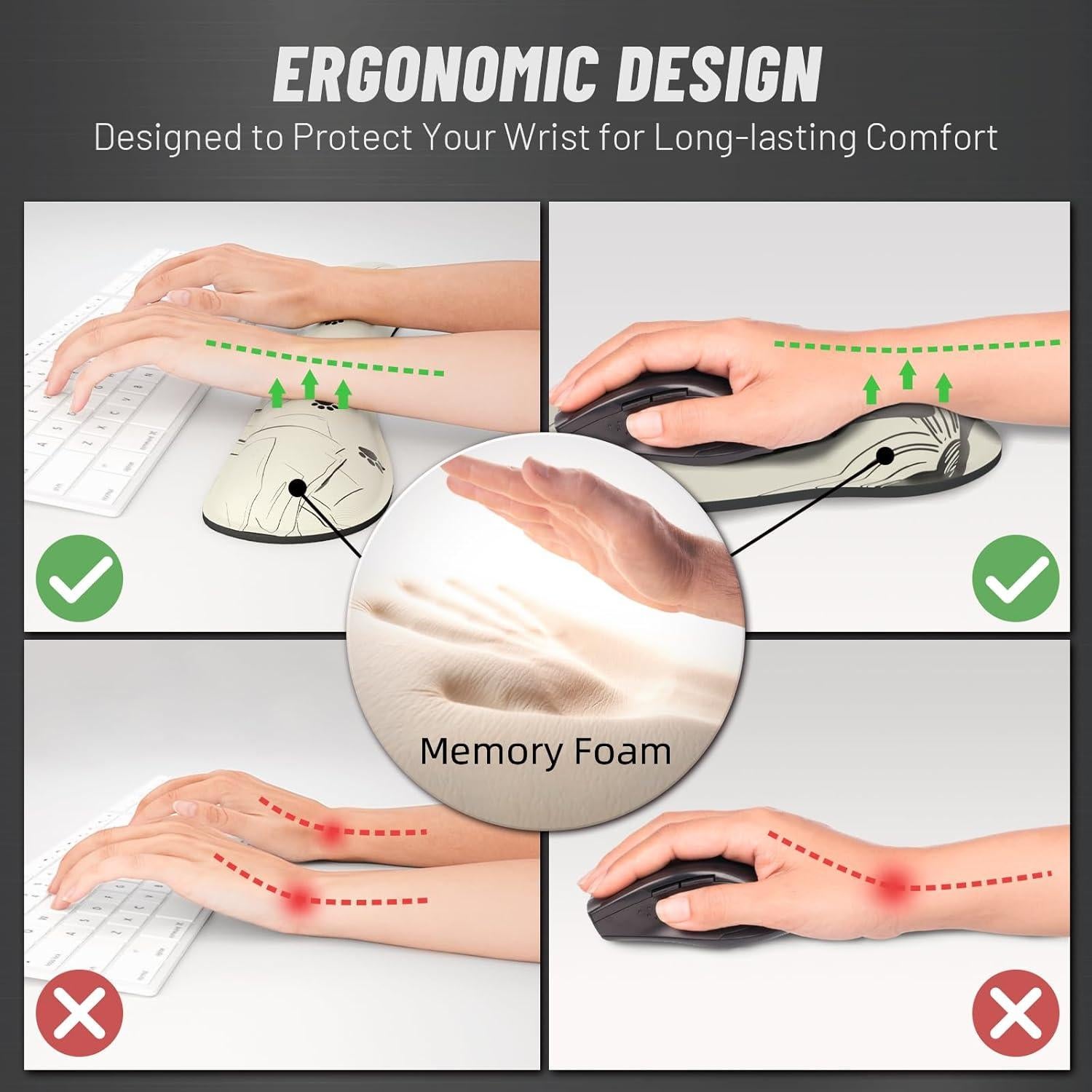 Juego de Alfombrillas de Ratón Ovenbird 4-en-1 Gato Negro