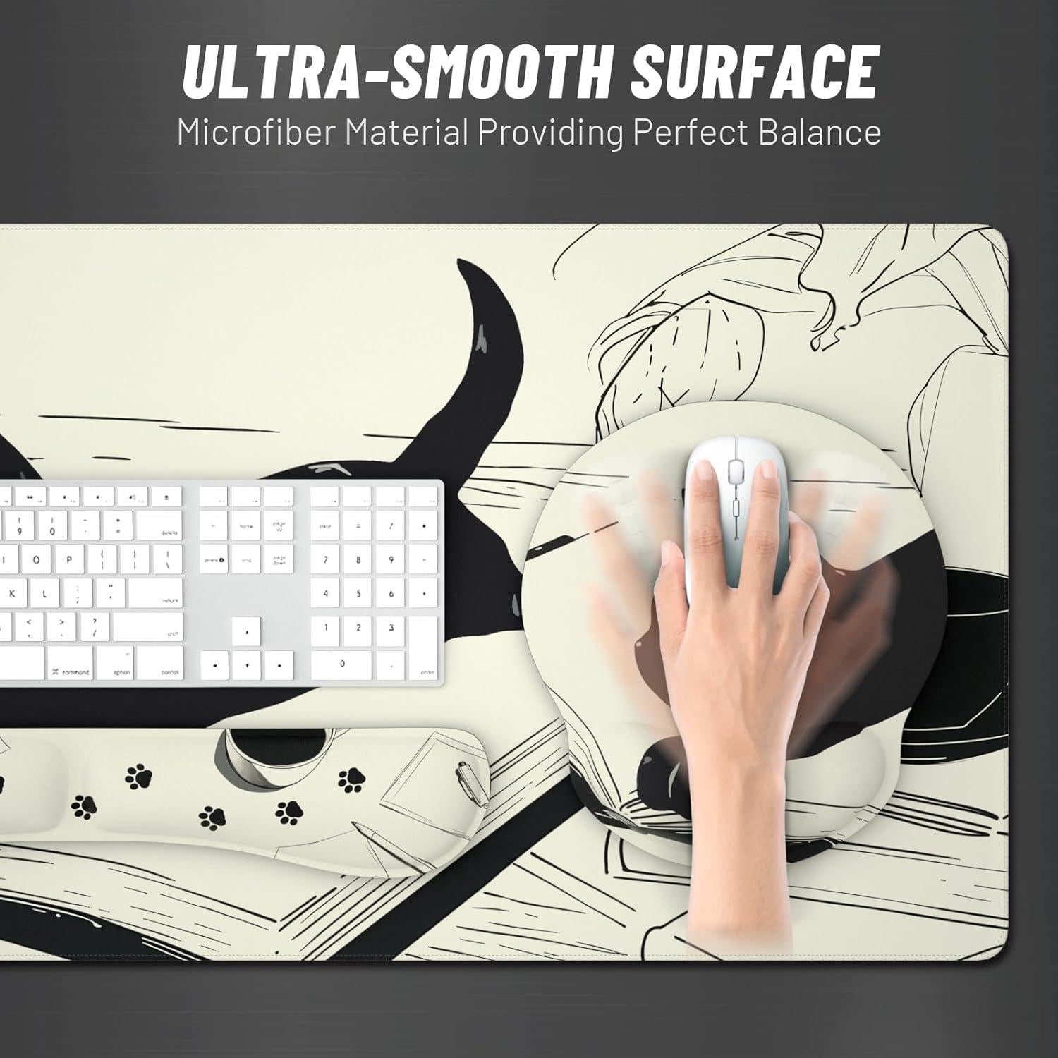 Juego de Alfombrillas de Ratón Ovenbird 4-en-1 Gato Negro