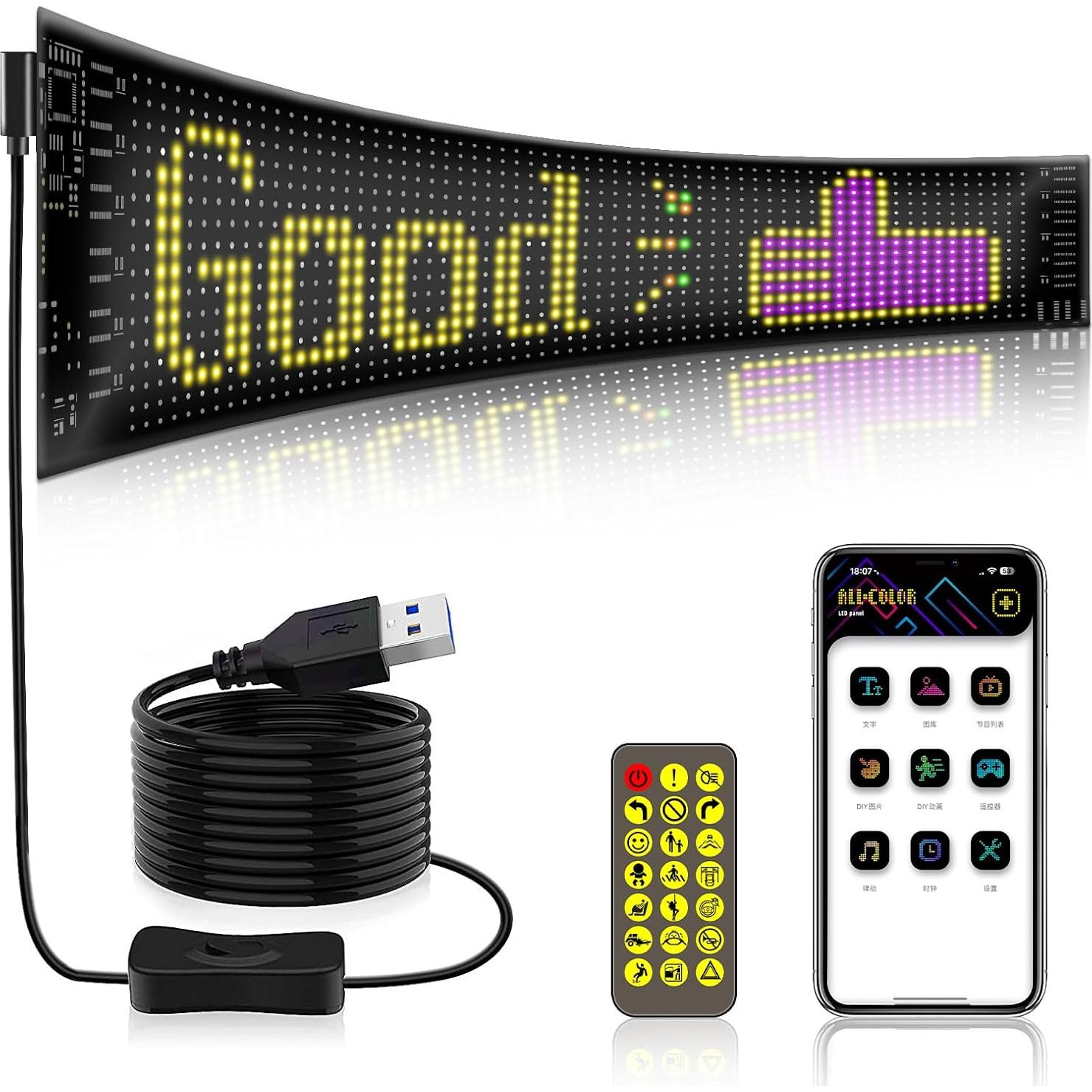 Panel LED Flexible Maksone 17.78cm x 7.62cm Control Bluetooth