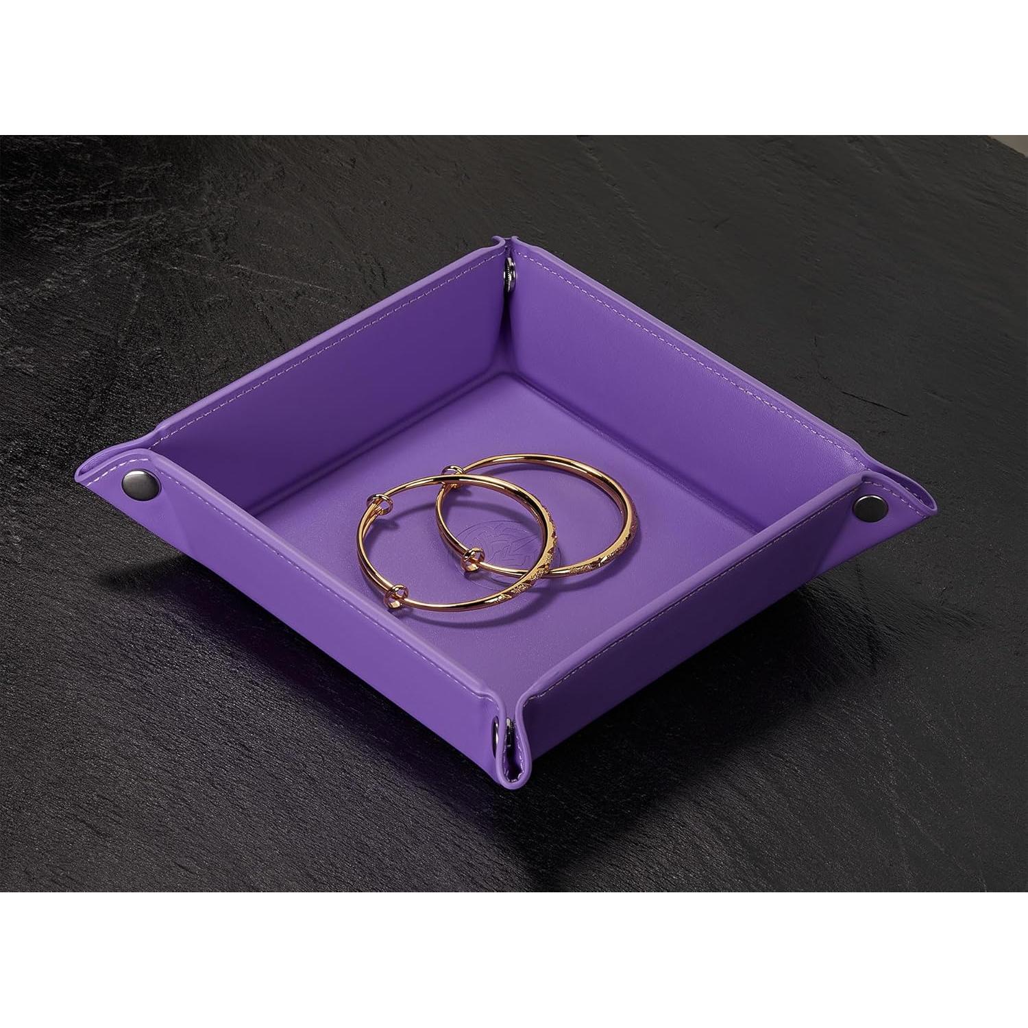 Bandeja de Joyería Plegable OARIE Cuero PU 24x24 cm Moderna