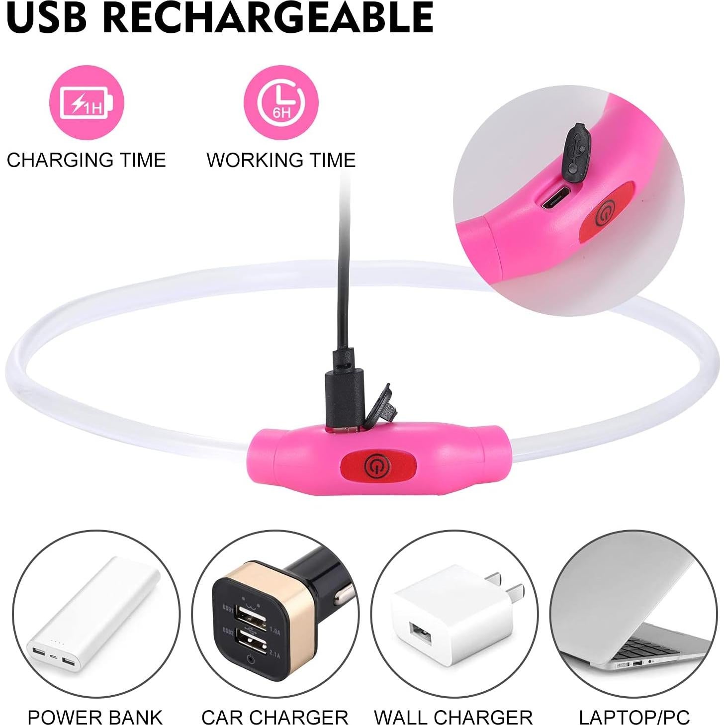 Collar de Perro LED NOVKIN Recargable Impermeable Ajustable