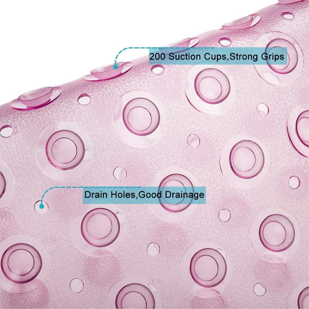 Alfombra de Baño Antideslizante COMUSTER 99x41 cm Rosa Claro