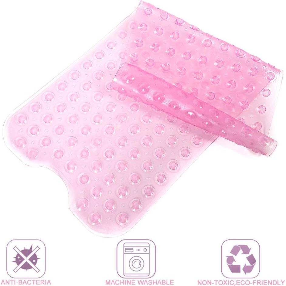 Alfombra de Baño Antideslizante COMUSTER 99x41 cm Rosa Claro