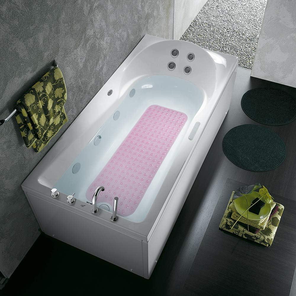 Alfombra de Baño Antideslizante COMUSTER 99x41 cm Rosa Claro